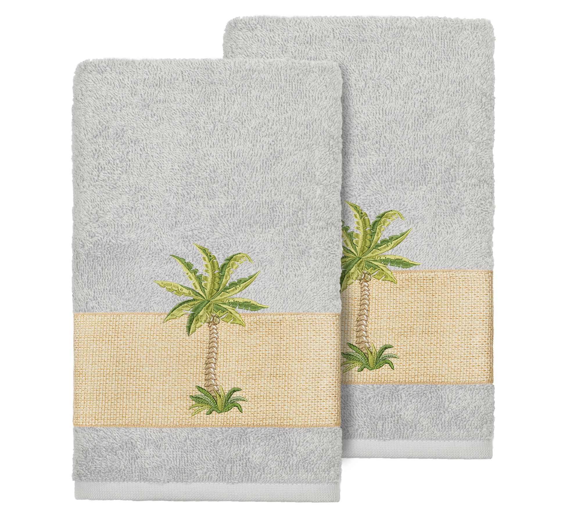 Linum Home Textiles Colton 2PC Embellished HandTowel Set