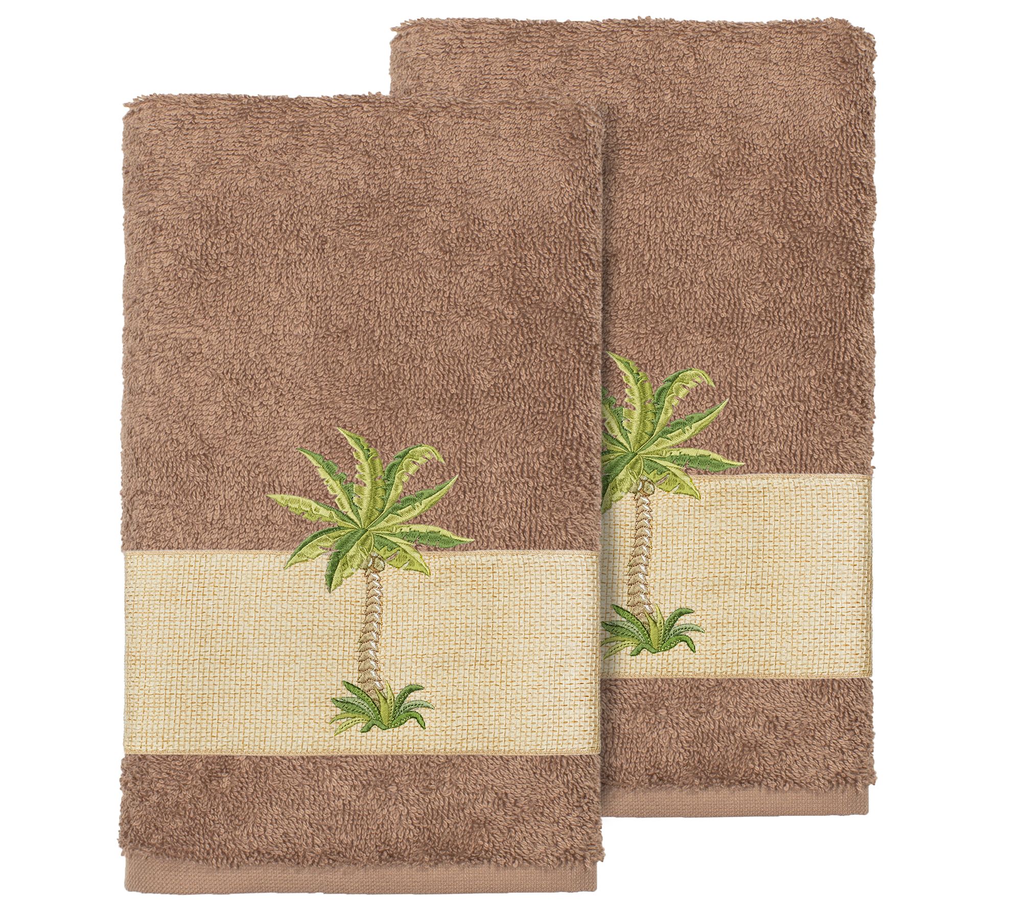 Linum Home Textiles Colton 2PC Embellished HandTowel Set