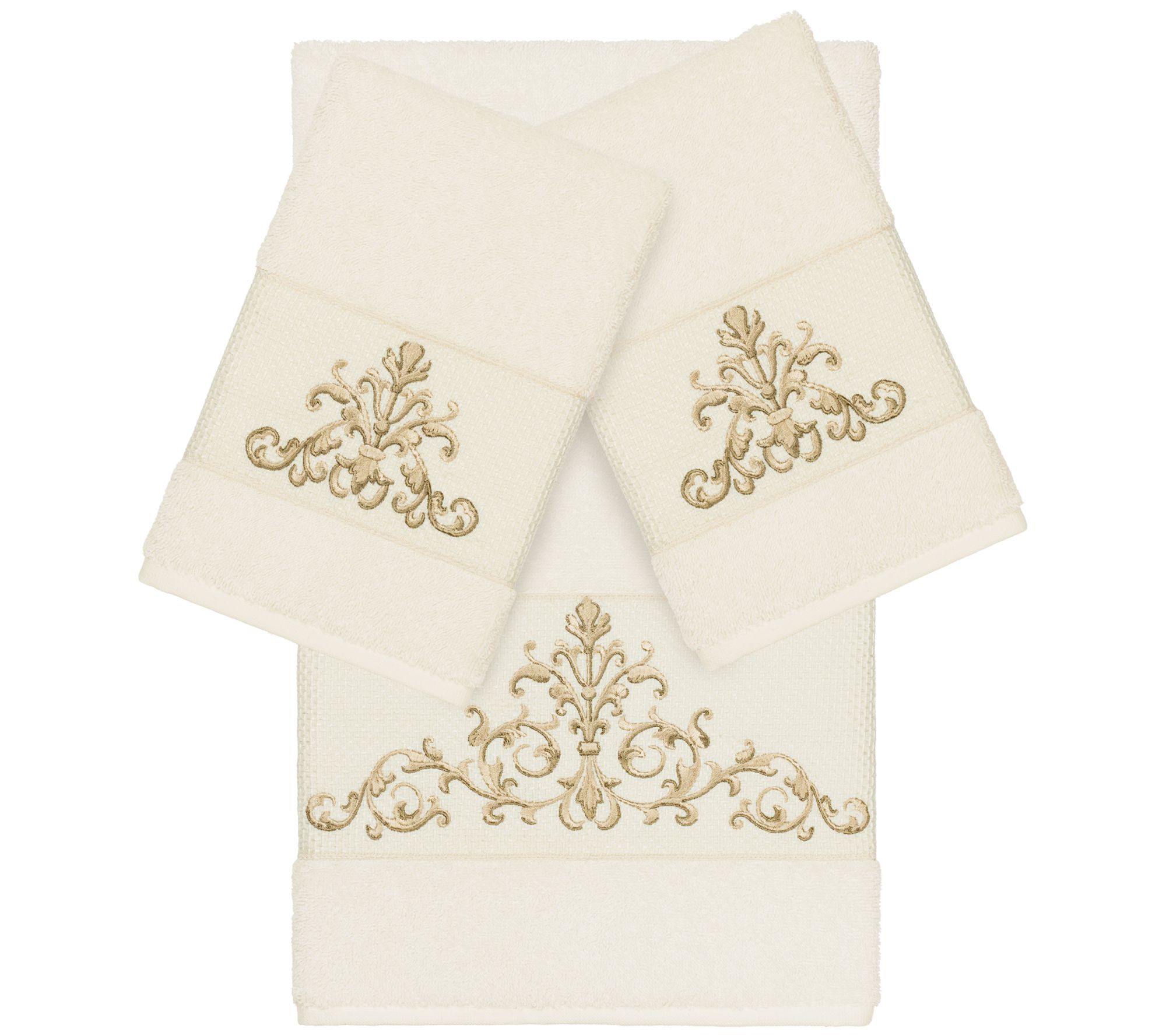 Linum Home Textiles Scarlet Embellished 3 PC Towel Set