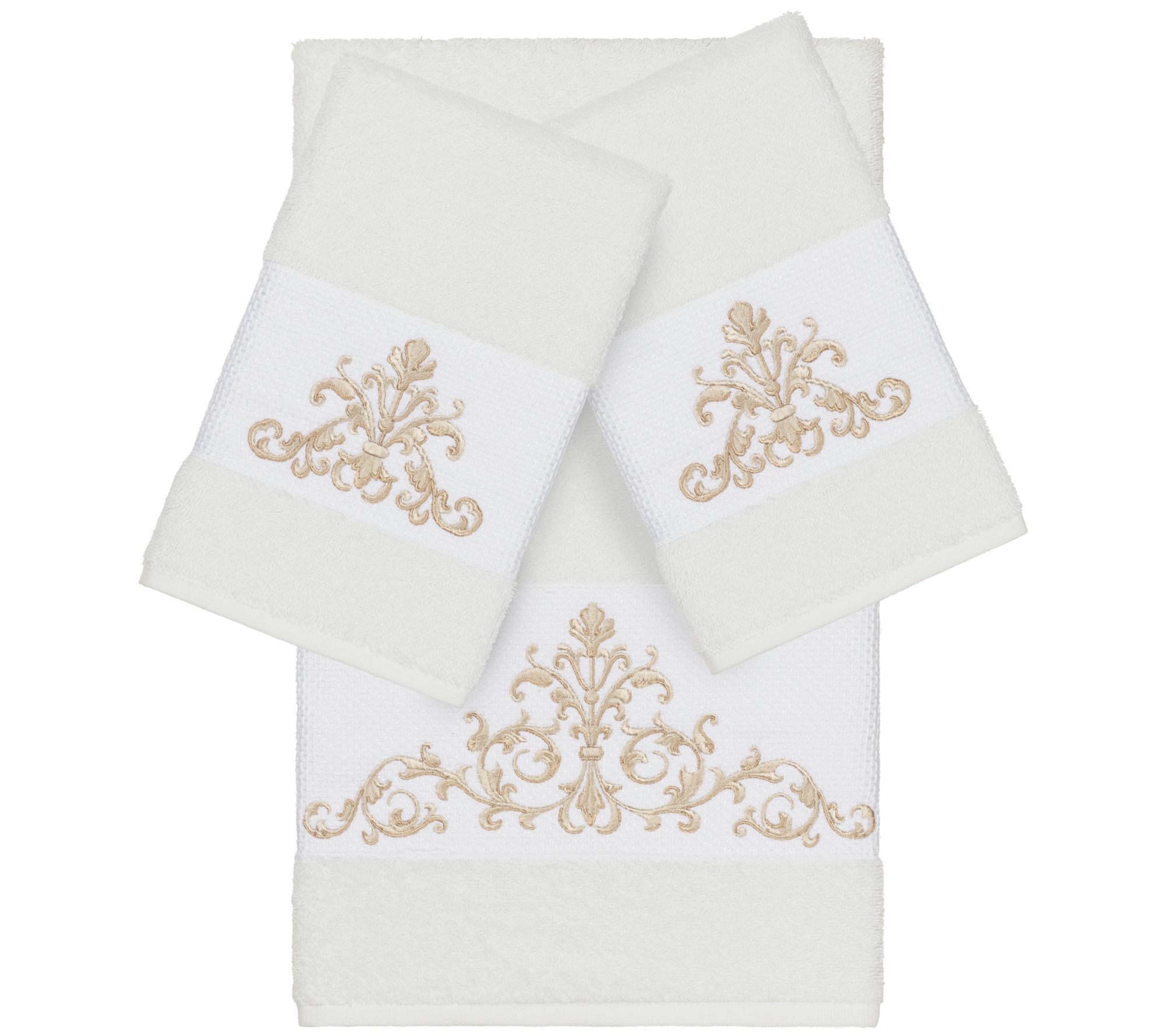 Linum Home Textiles Scarlet Embellished 3 PC Towel Set