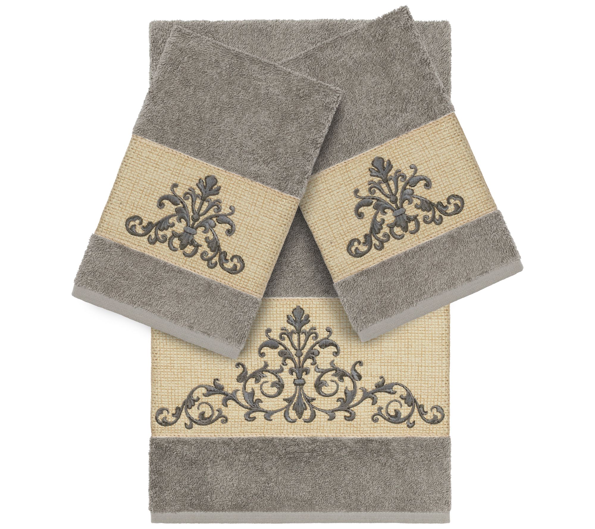 Linum Home Textiles Scarlet Embellished 3 PC Towel Set