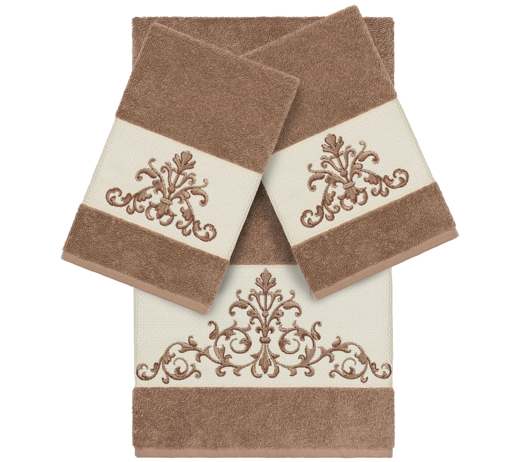 Linum Home Textiles Scarlet Embellished 3 PC Towel Set