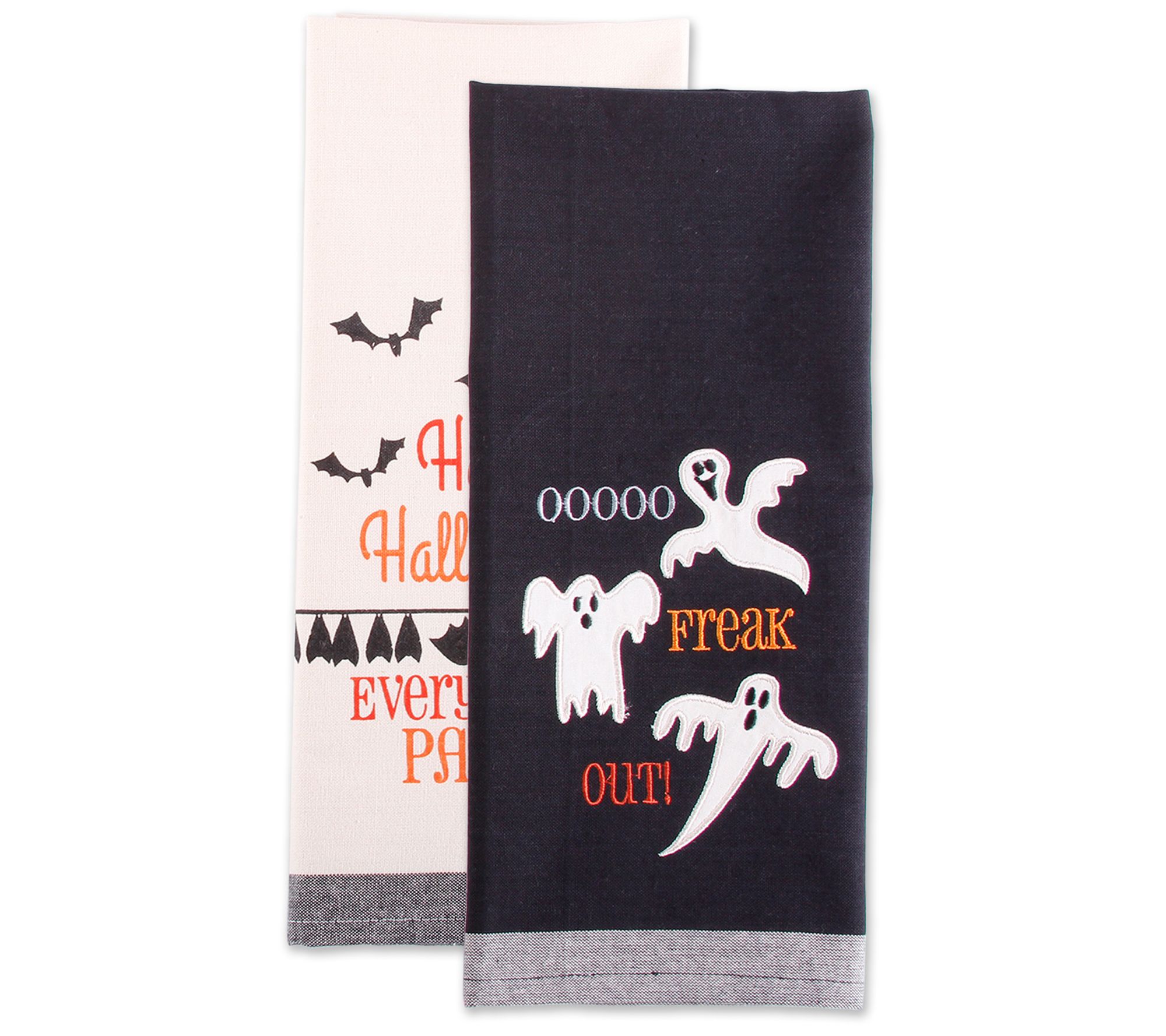 Design Imports Halloween Embellished Kitchen Towel Set of 3