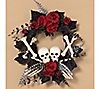 24" Halloween Skeleton and Roses Wreath by Gerson Co., 1 of 1