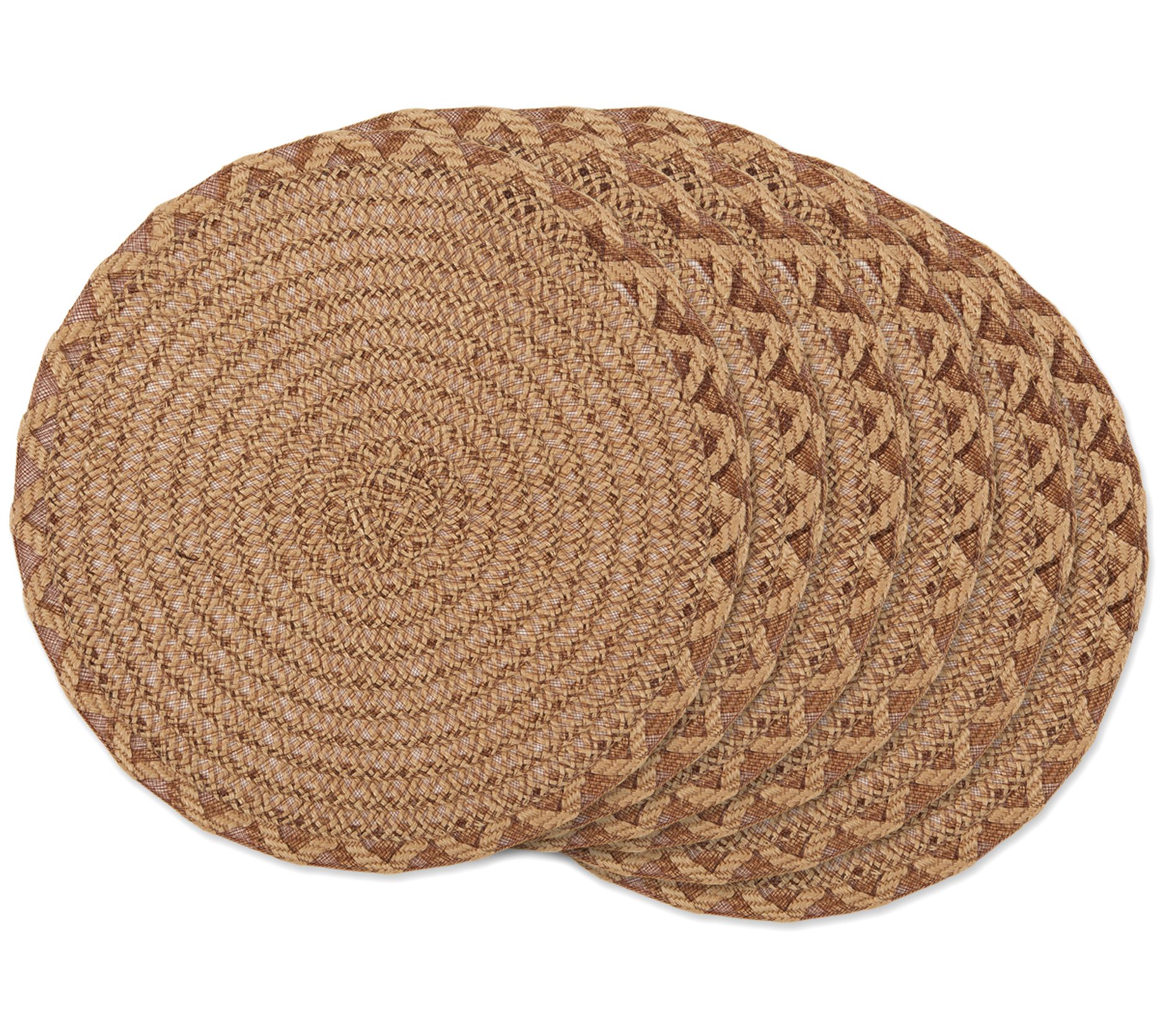 Design Imports Set of 6 Natural Lattice Round Placemats