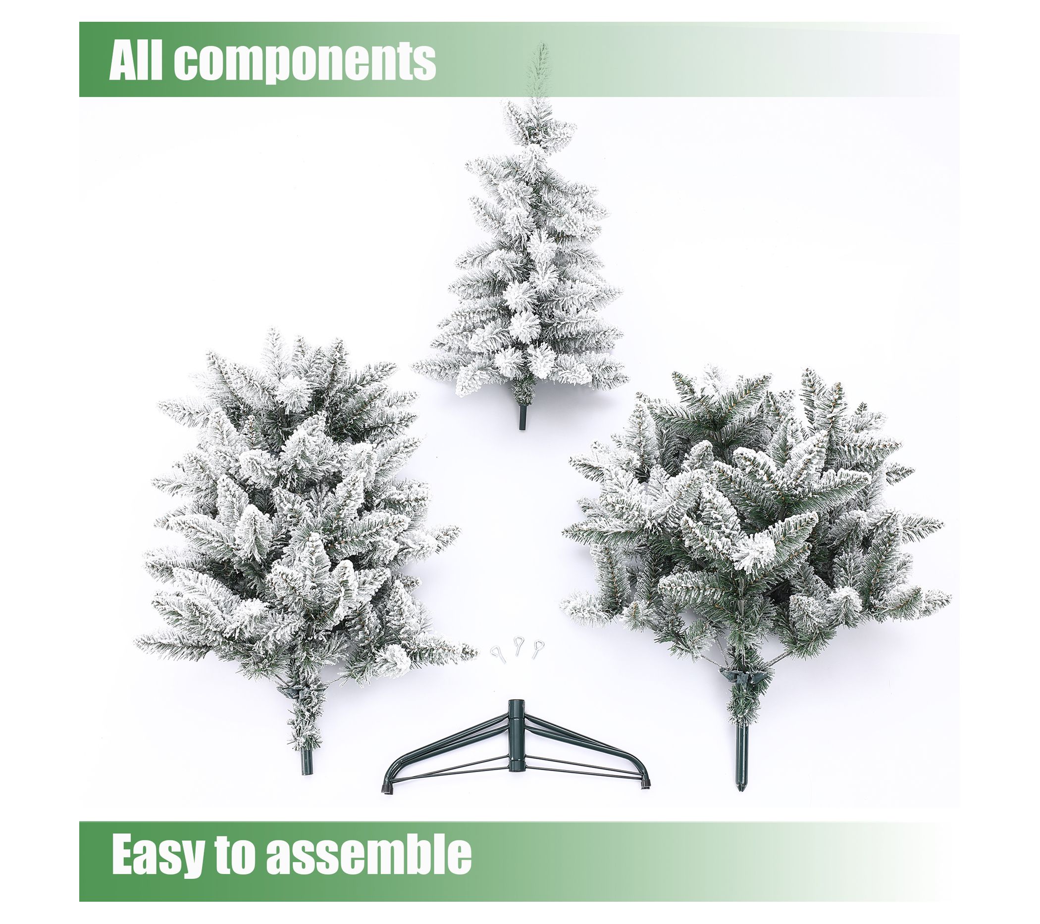 LuxenHome 6' Artificial Flocked Slim Fir Christmas Tree