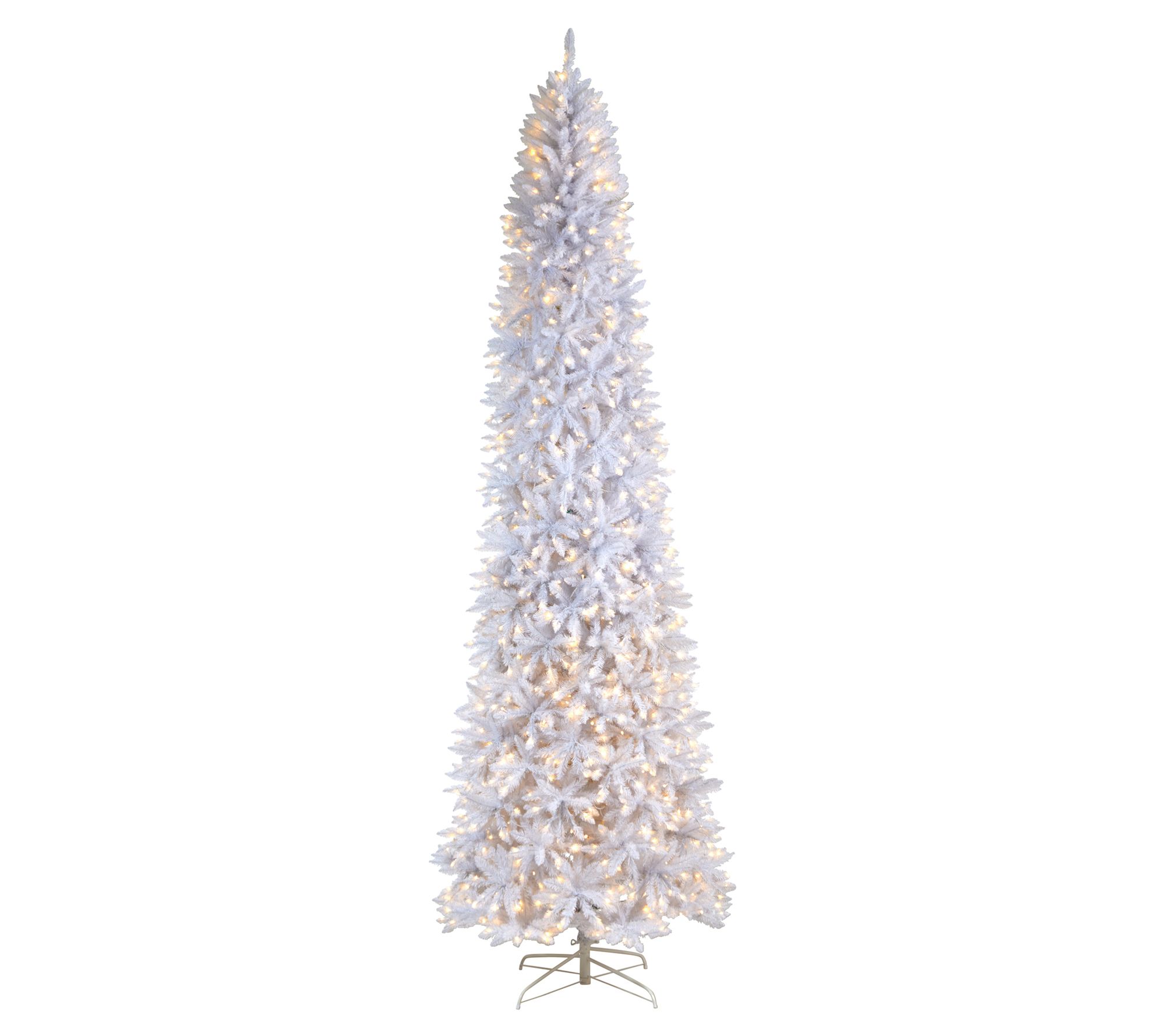 Nearly Natural 11' Slim White  Christmas Tree wth 950 Lights