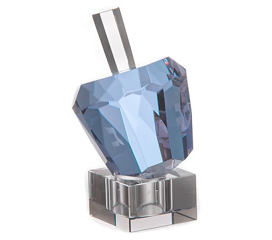 Copa Judaica Dreidel Crystal Diamond Solitaire Blue