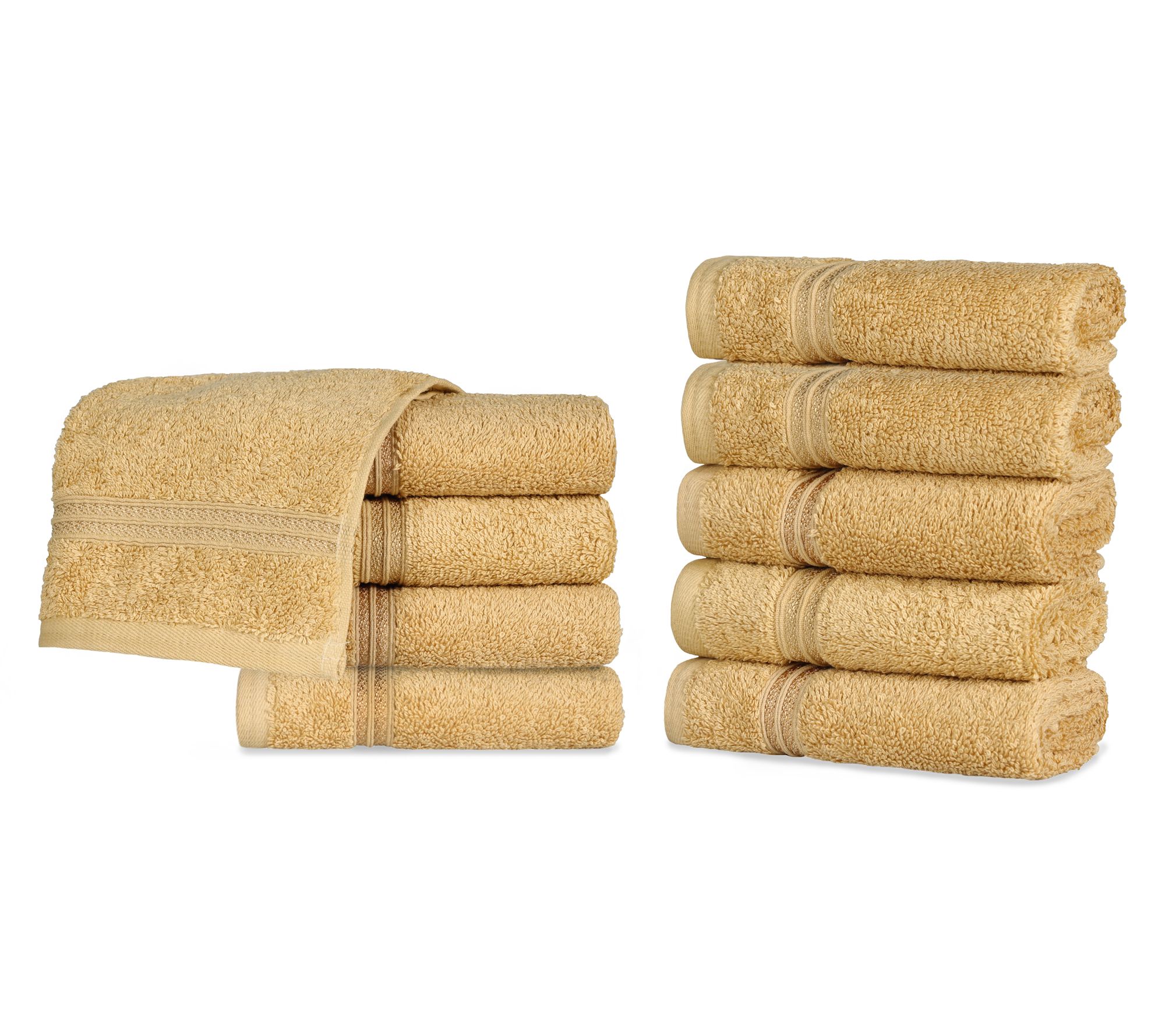 Superior Solid Egyptian Cotton 10-Piece Face Towel Set