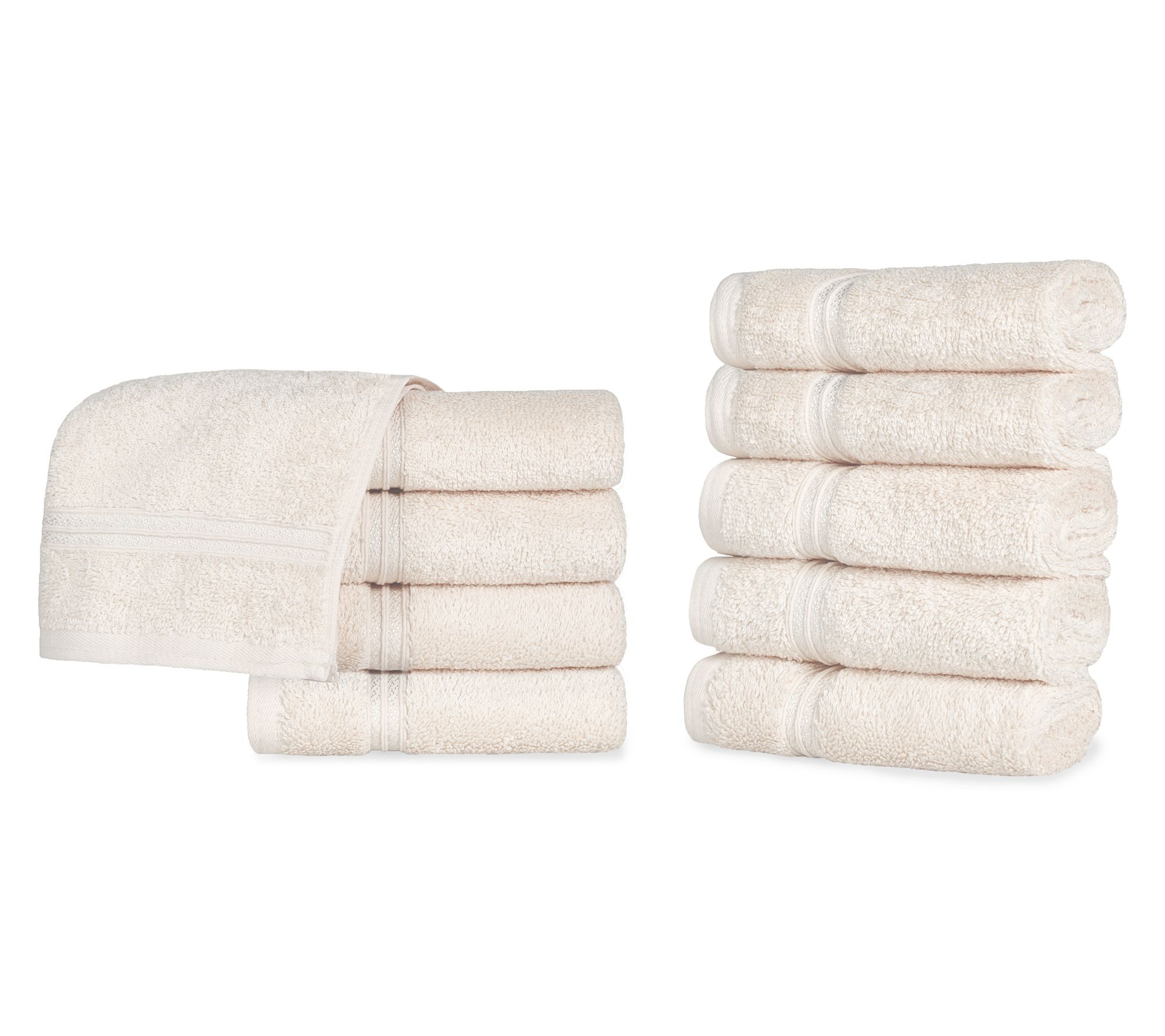 Superior Solid Egyptian Cotton 10-Piece Face Towel Set