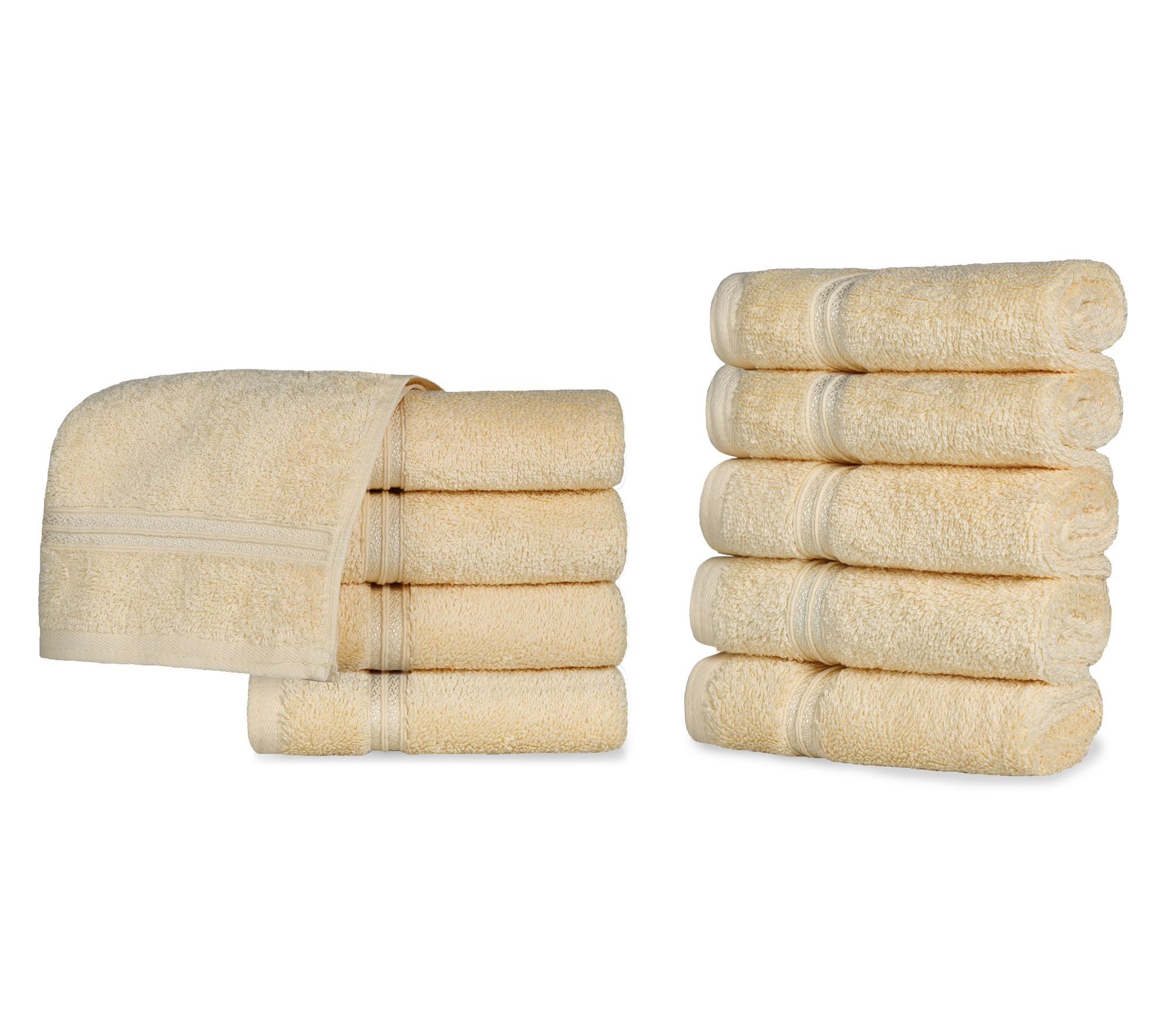 Superior Solid Egyptian Cotton 10-Piece Face Towel Set