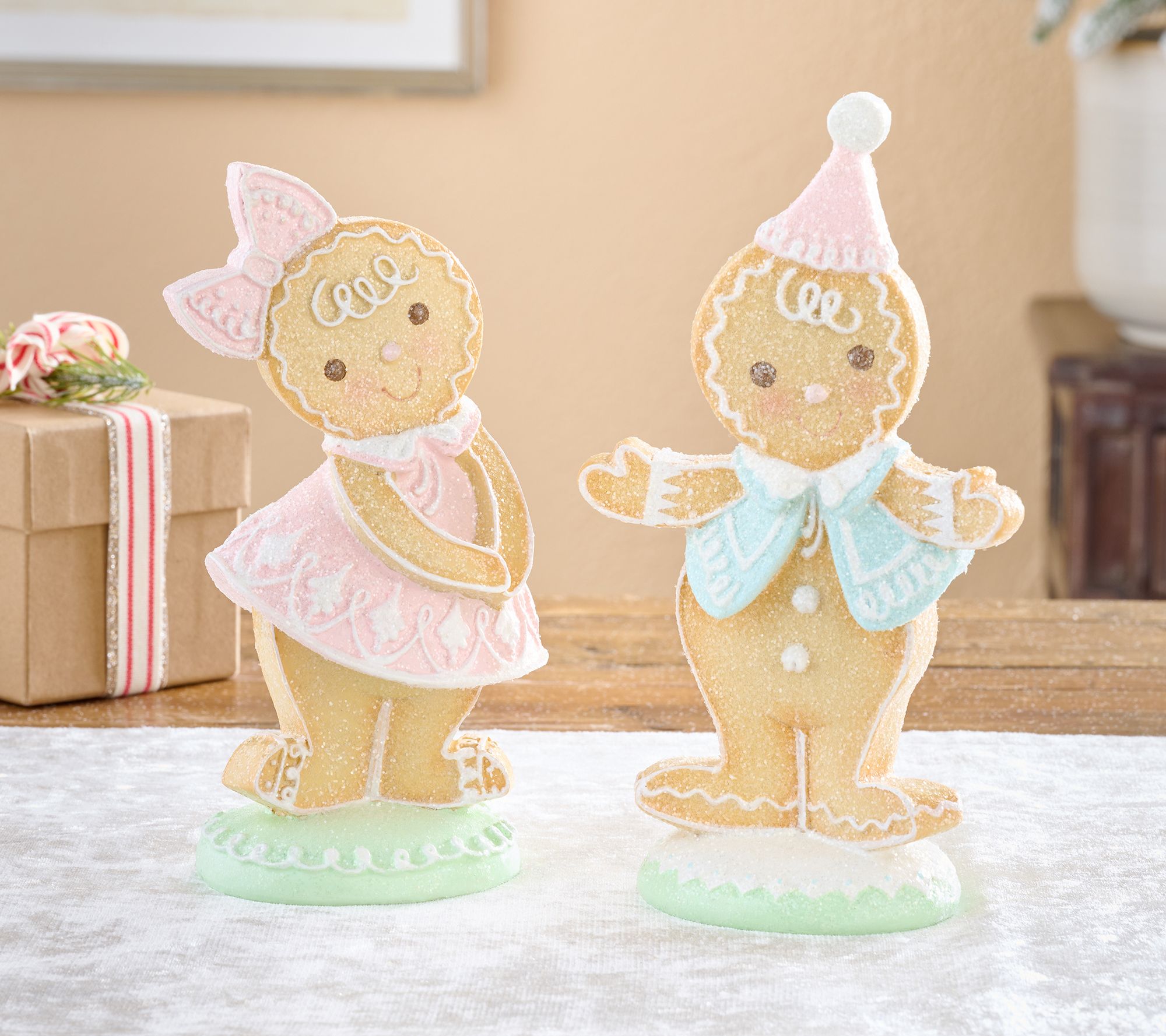 Set of 2 Decorative Gingerbread Lace Children by Valerie - QVC.com