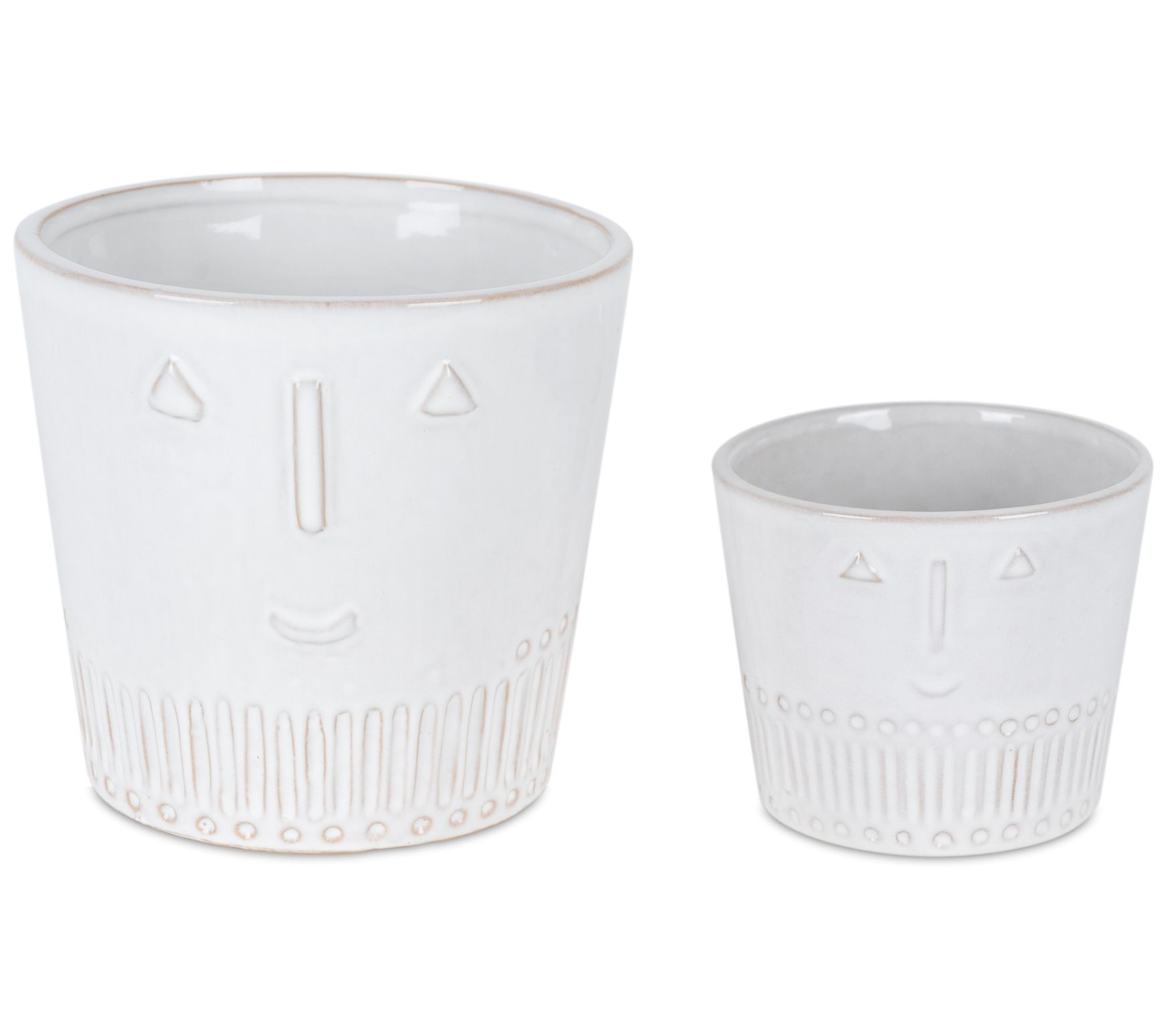 Melrose Porcelain Face Planters (Set of 2)