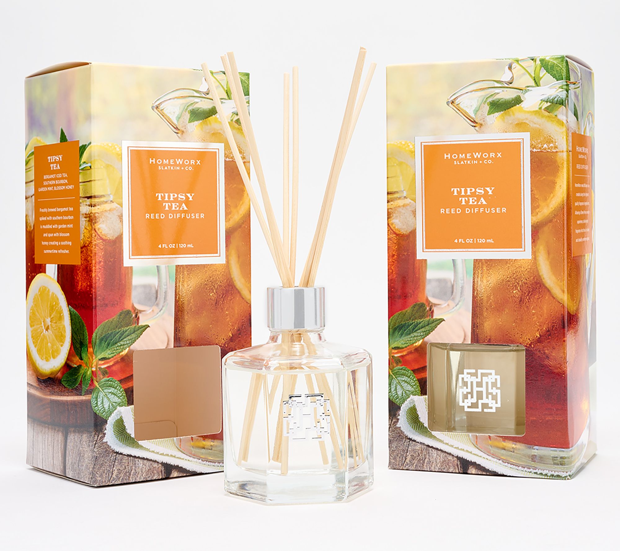 HomeWorx by Slatkin + Co. S/2 Tipsy Tea Reed Diffusers