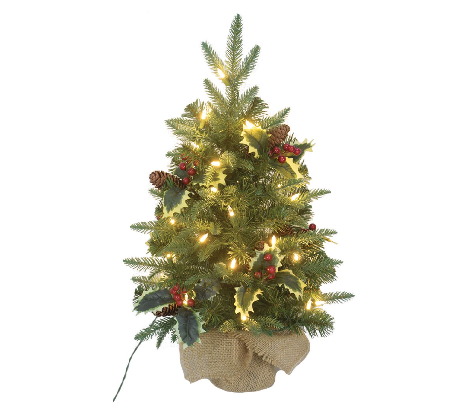 Santa's Workshop 2' Prelit Mixed Balled Tree