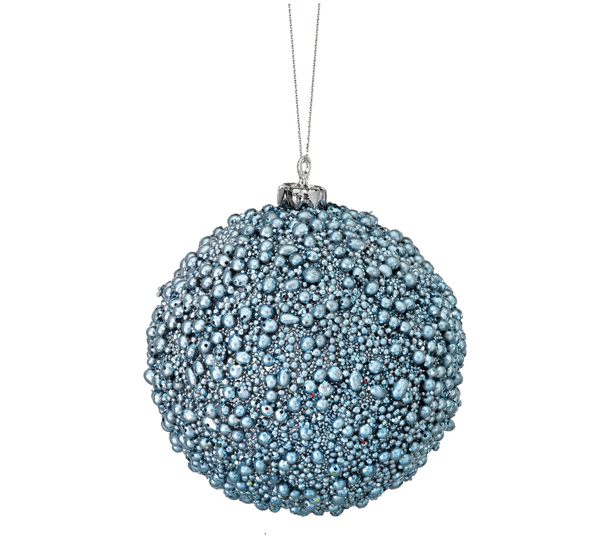 4" Glitter Mini Bead Ball Ornament Set of 1by Valerie