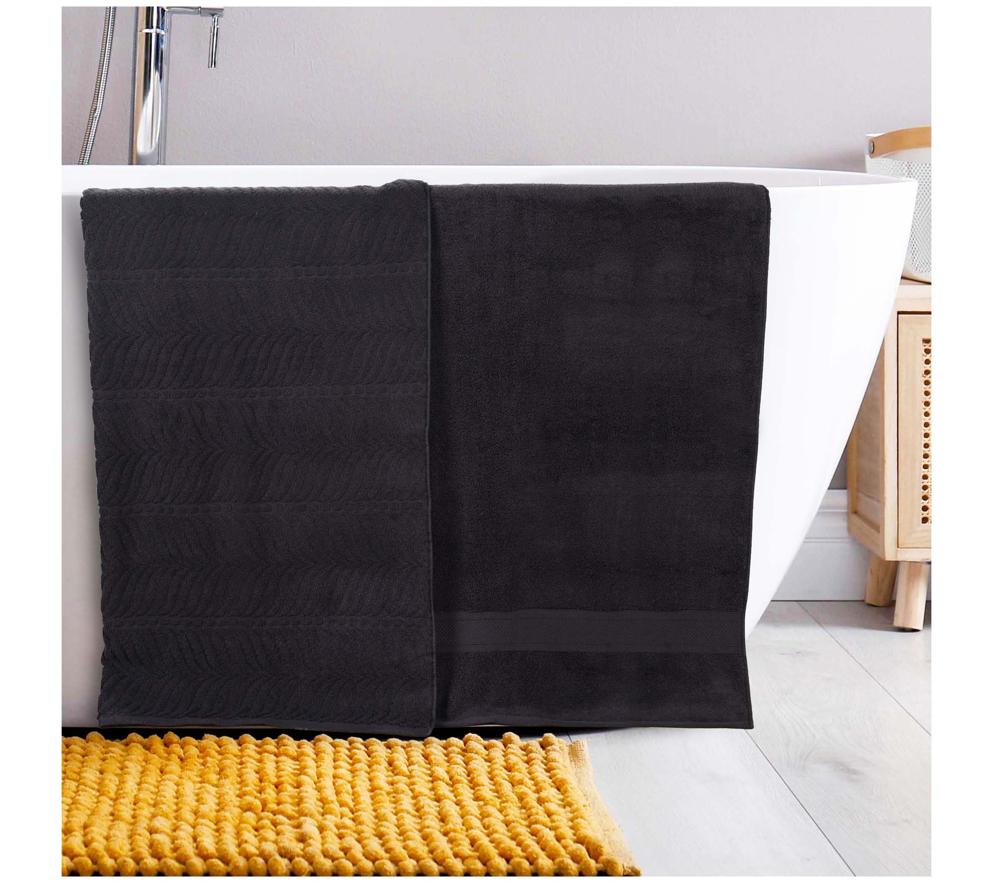 Superior Chevron Zero Twist Cotton Soft 2PC Bath Sheets