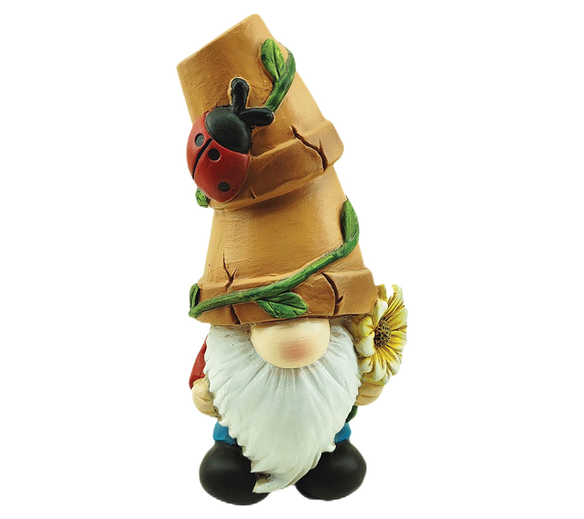 Santa's Workshop 10.3" Resin Gnome with Flowerpot Hat