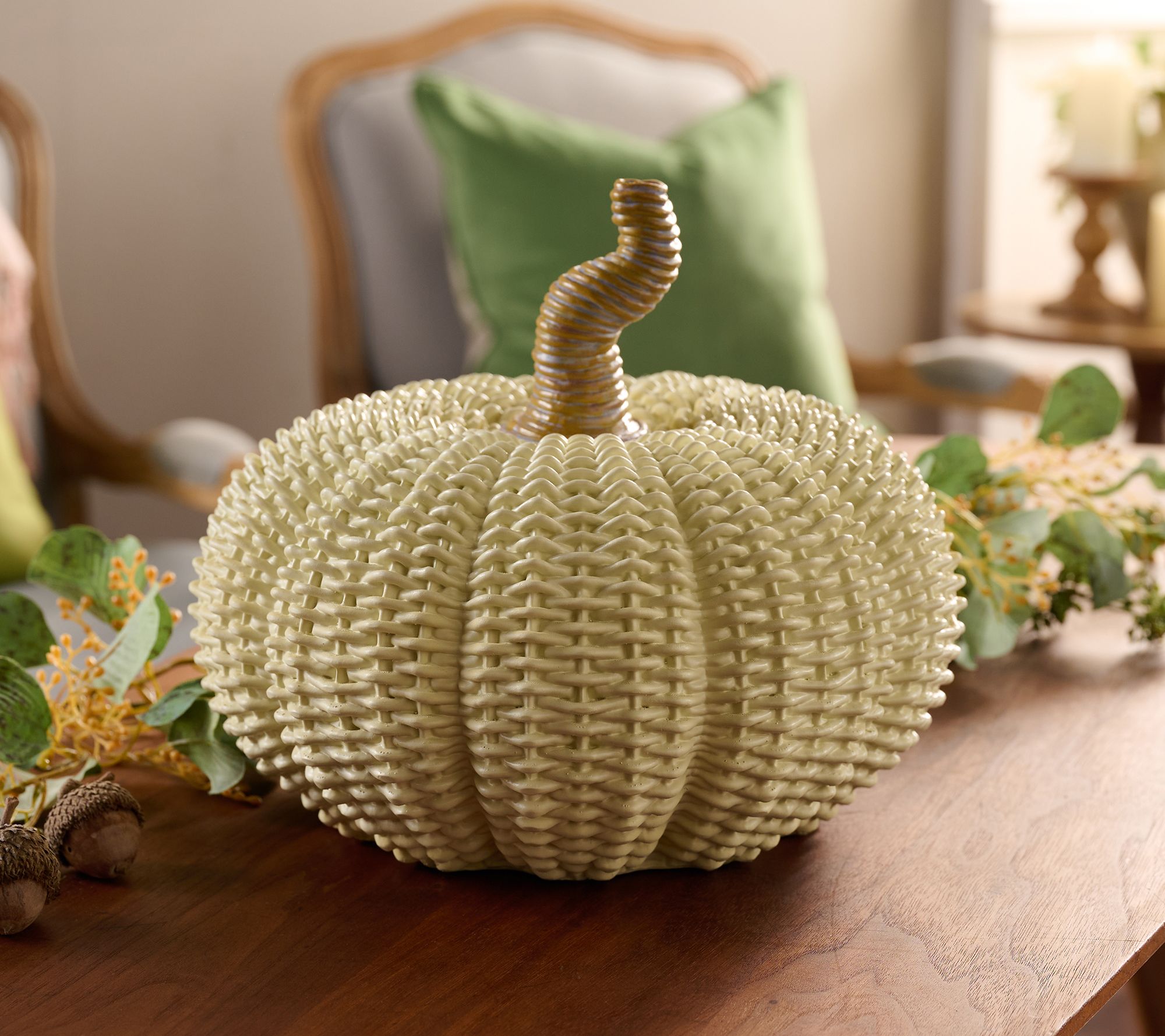 Home Reflections Resin Wicker Pumpkin or Gourd