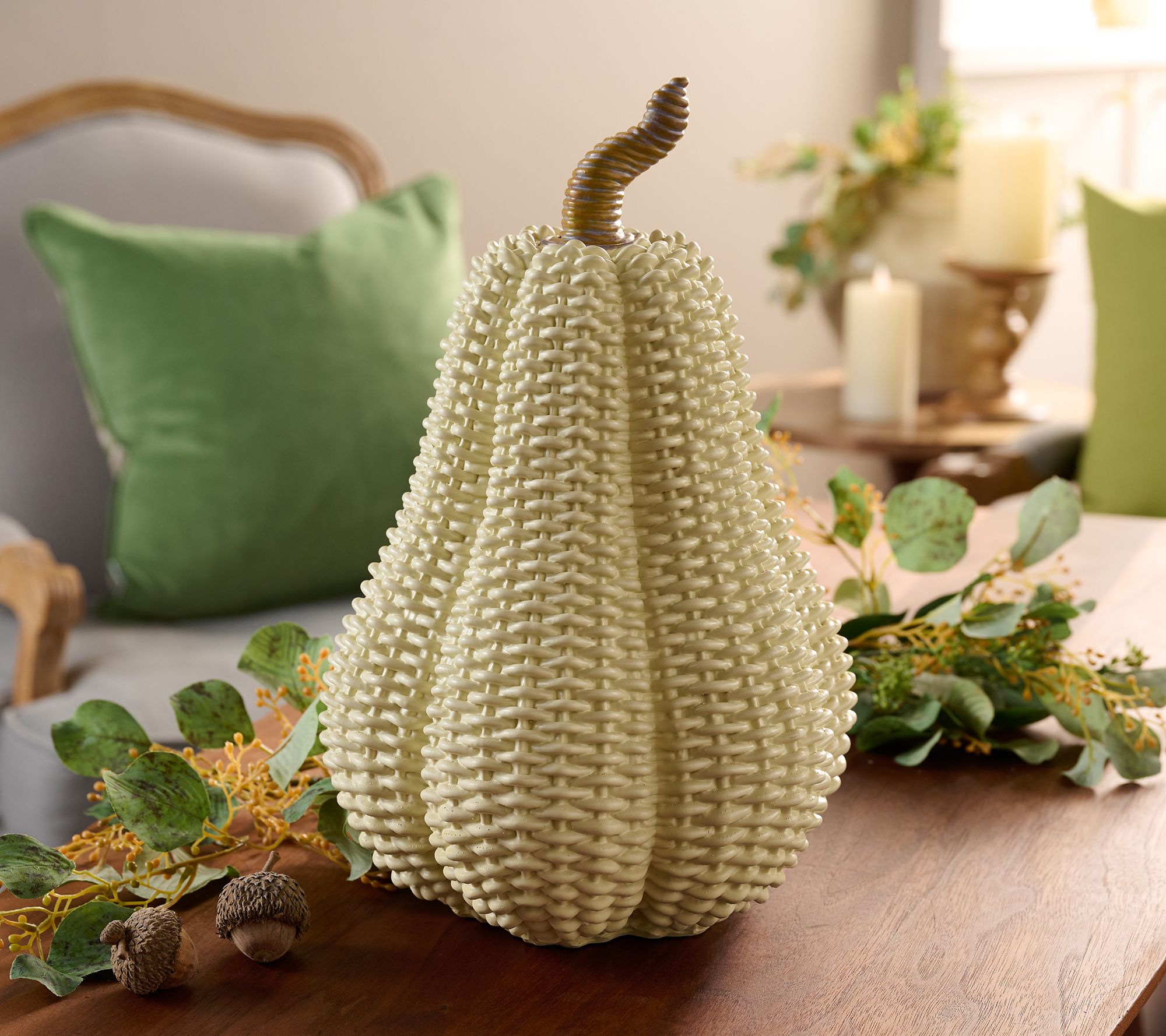 Home Reflections Resin Wicker Pumpkin or Gourd