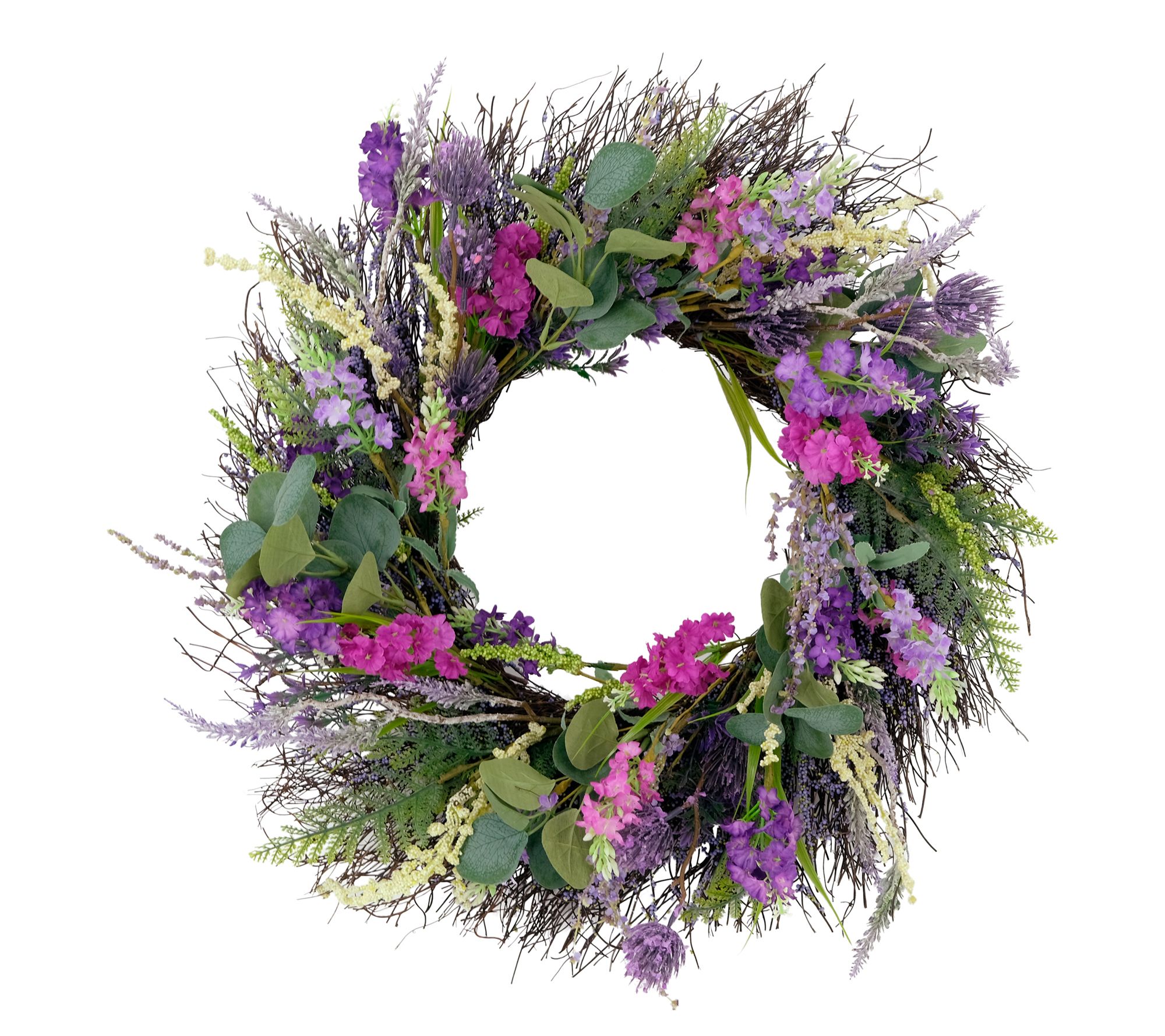 Puleo International 24" Artificial Eucalyptus Sring Wreath