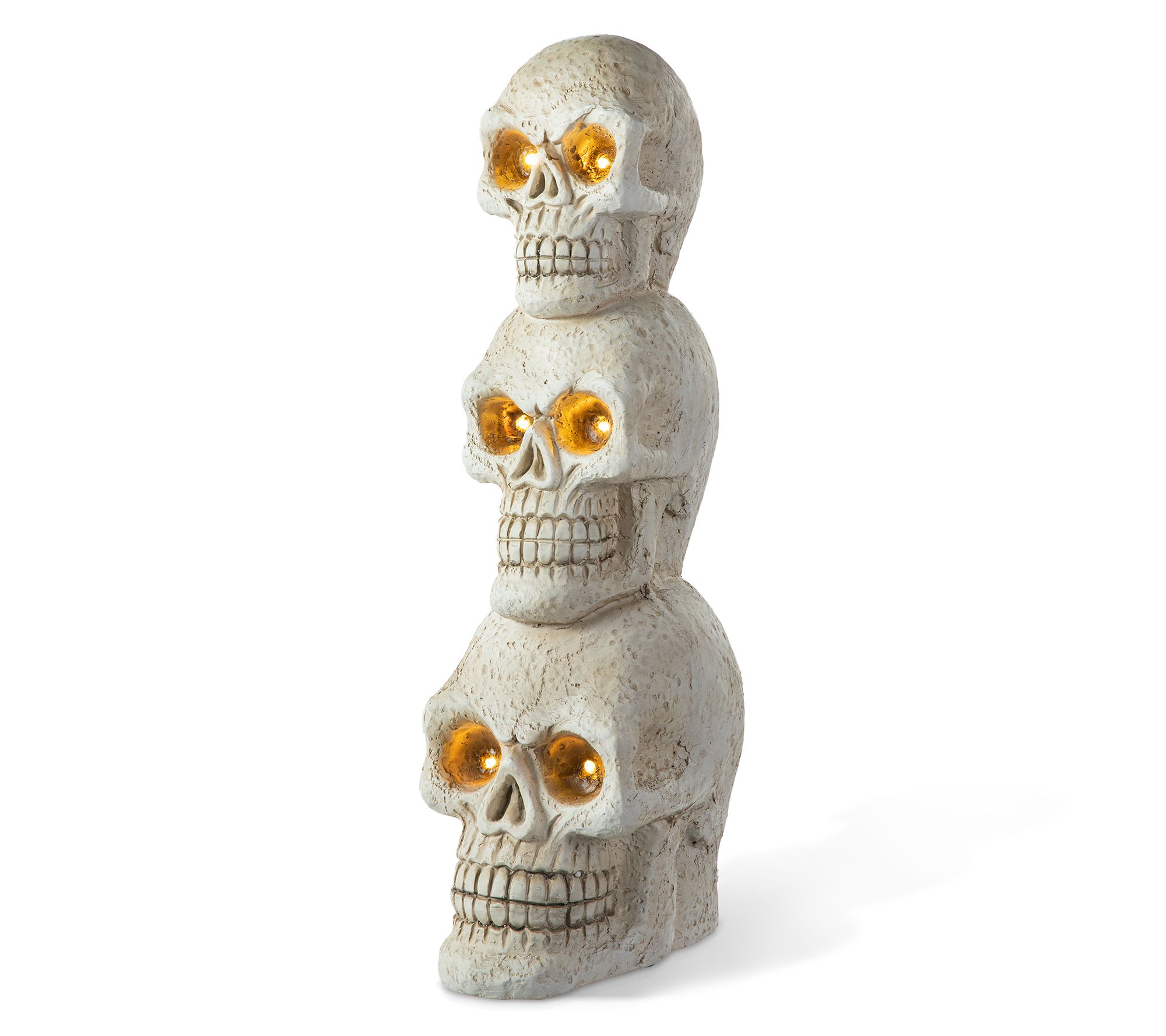 Glitzhome 25.50"H Ligted Halloween Skull PorchDecor W Timer