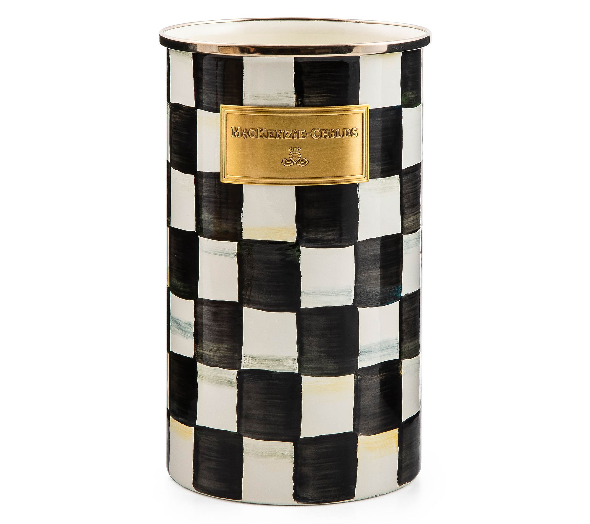 MacKenzie- Childs Enamel Check Utensil Holder