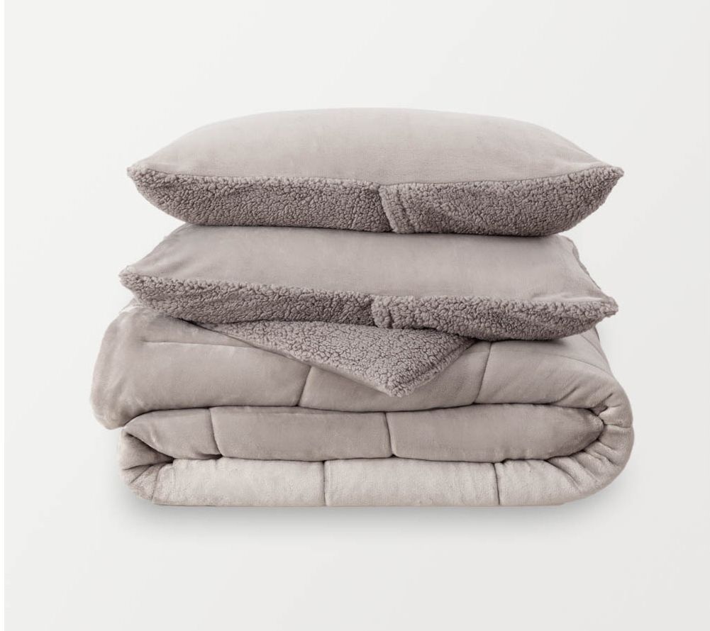 Berkshire Reversible VelvetLoft Sherpa Comforter Set - Full/QN