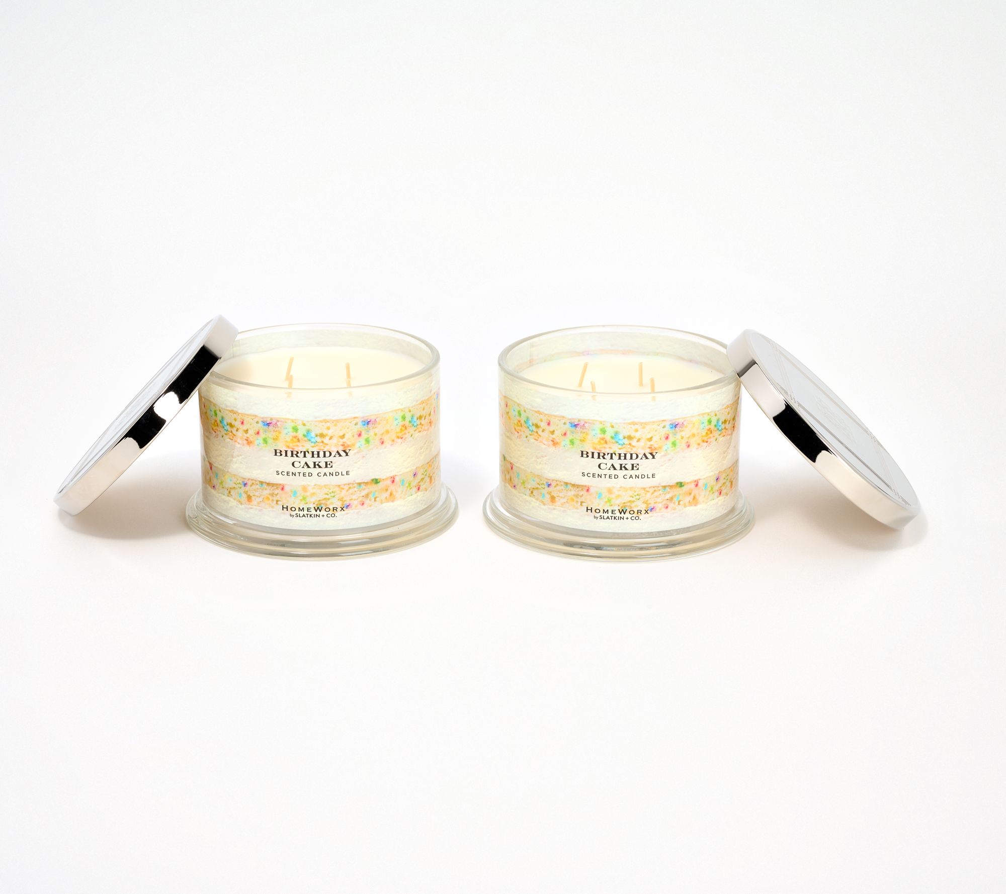 Homeworx by Slatkin + Co. S/2 18oz Birthday Cake