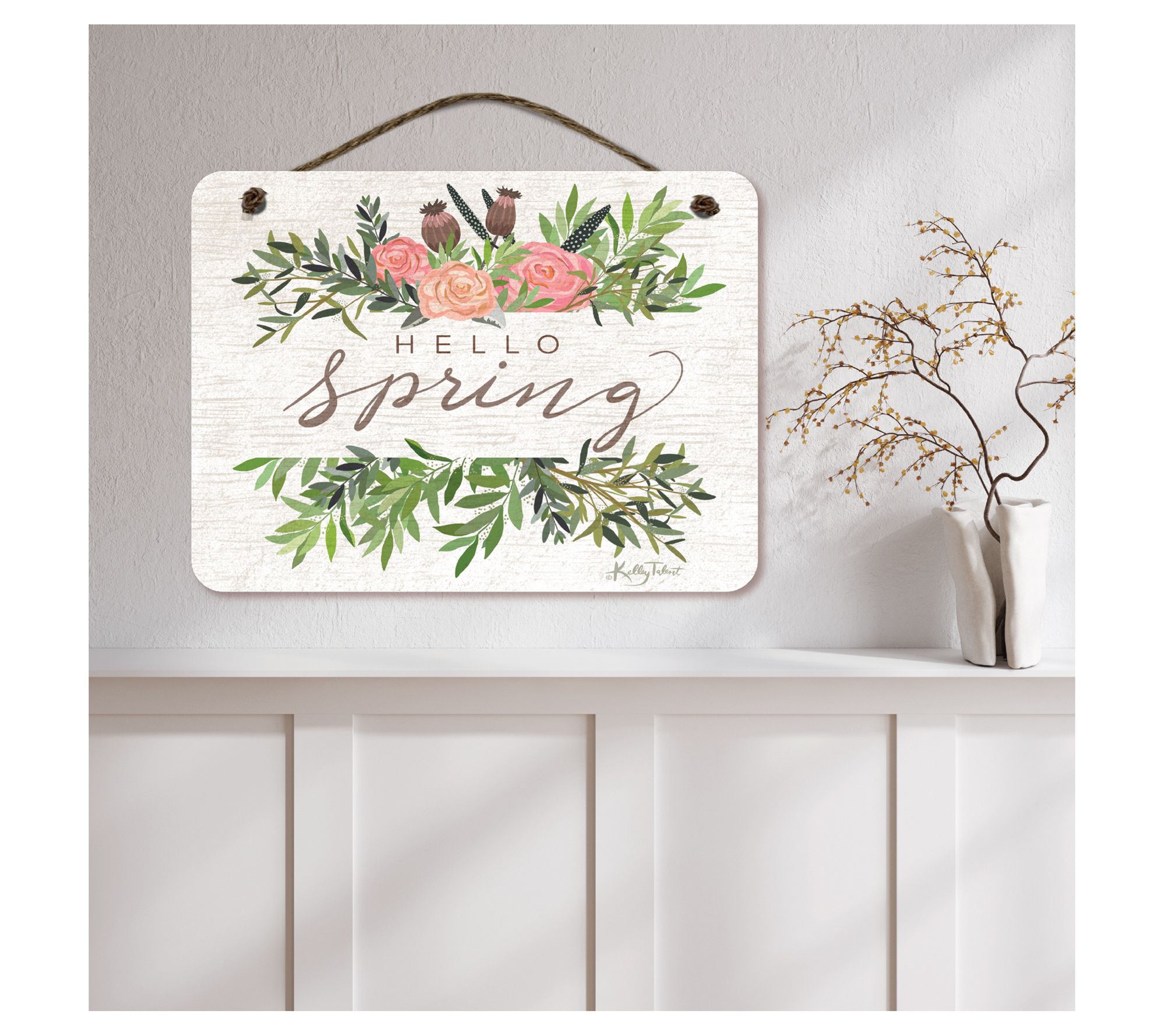 Courtside Market Hello Spring 12x16 Artboard with Twine