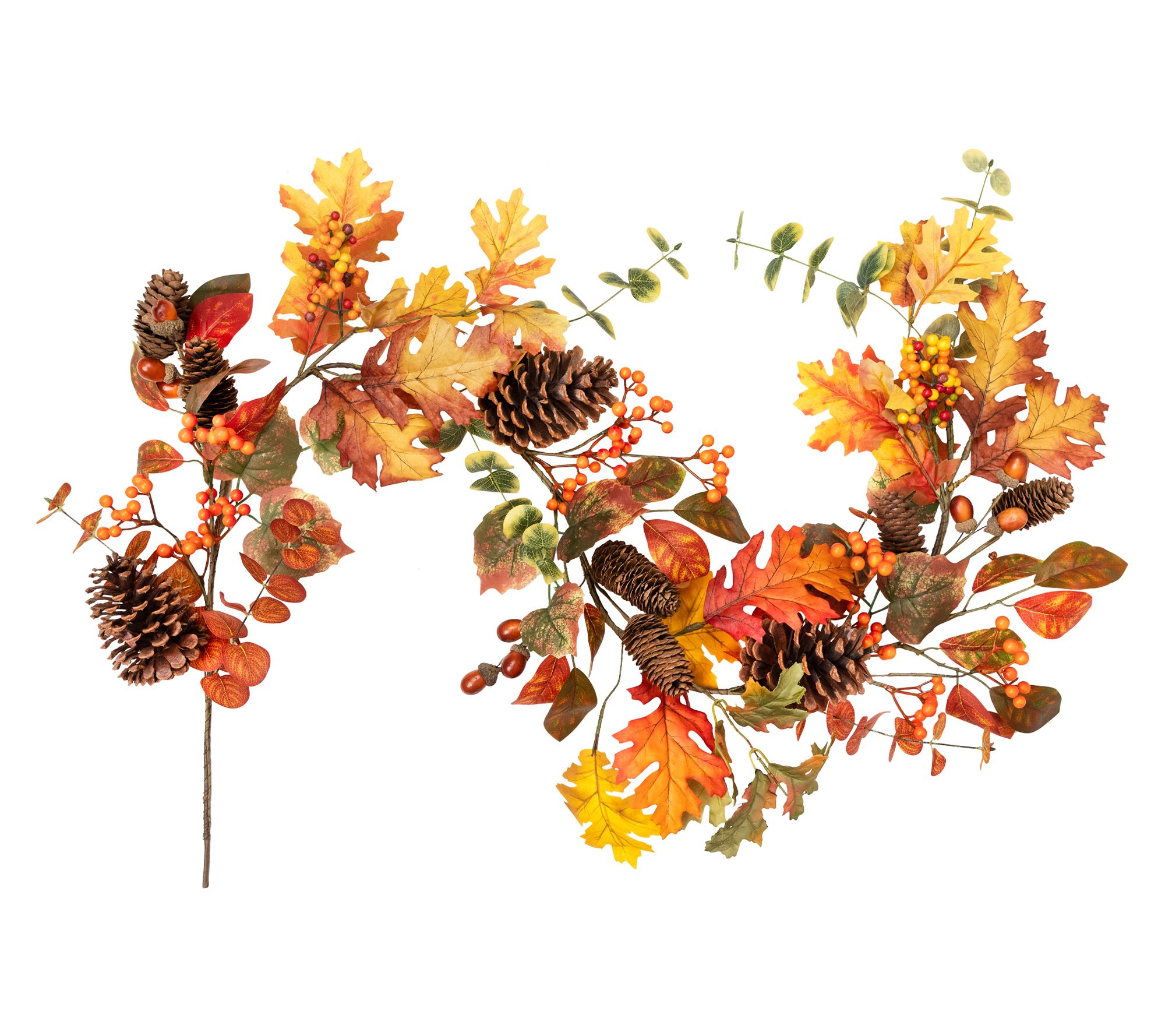 Northlight Leaves & Pinecone Harvest Garland 5' Unlit