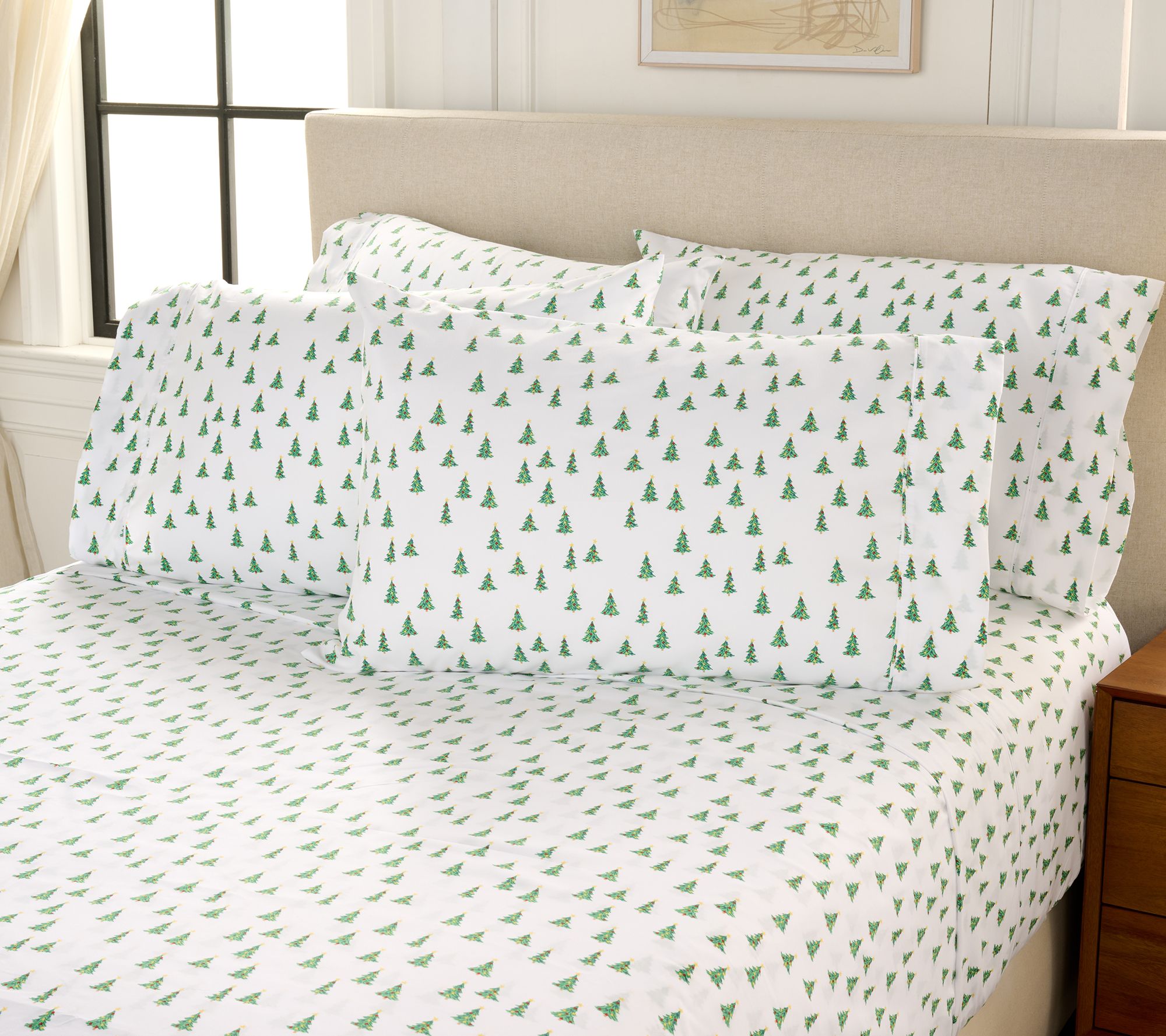 "As Is" Home Reflections Dbl Brushed Holiday 6pc Sheet Set