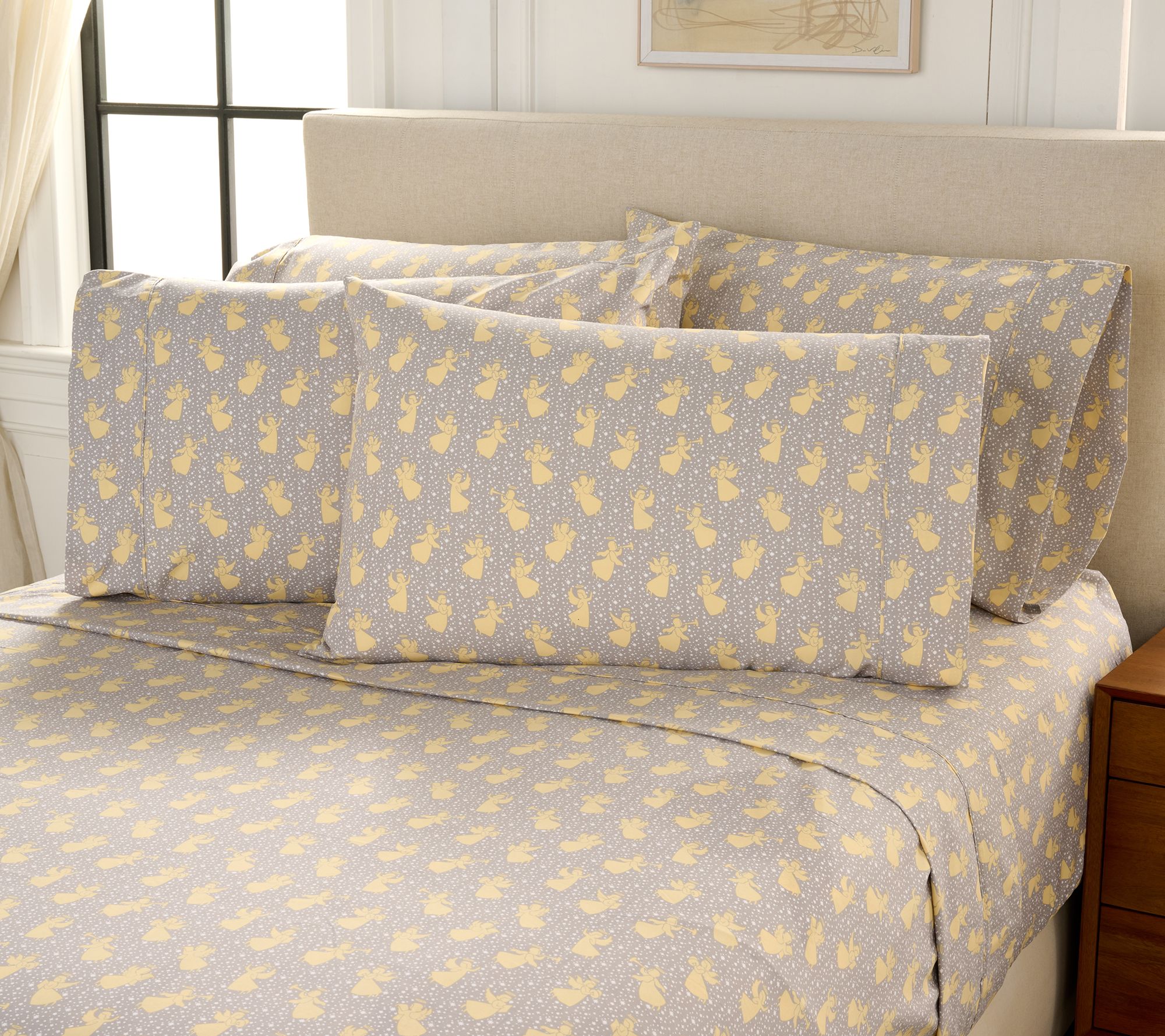 "As Is" Home Reflections Dbl Brushed Holiday 6pc Sheet Set