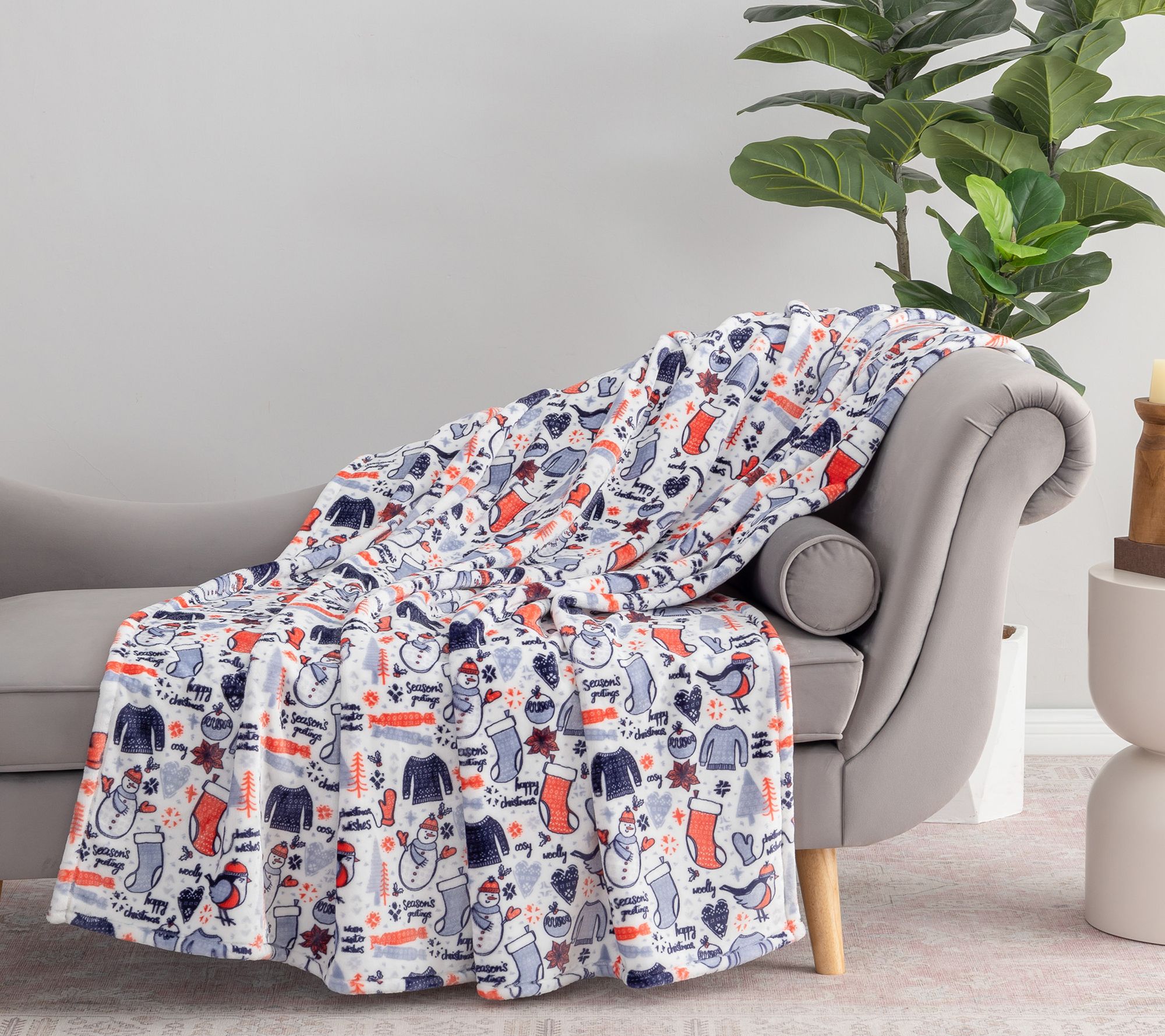 "As Is" Berkshire Holiday Artist Series 60x70 Printed Throw