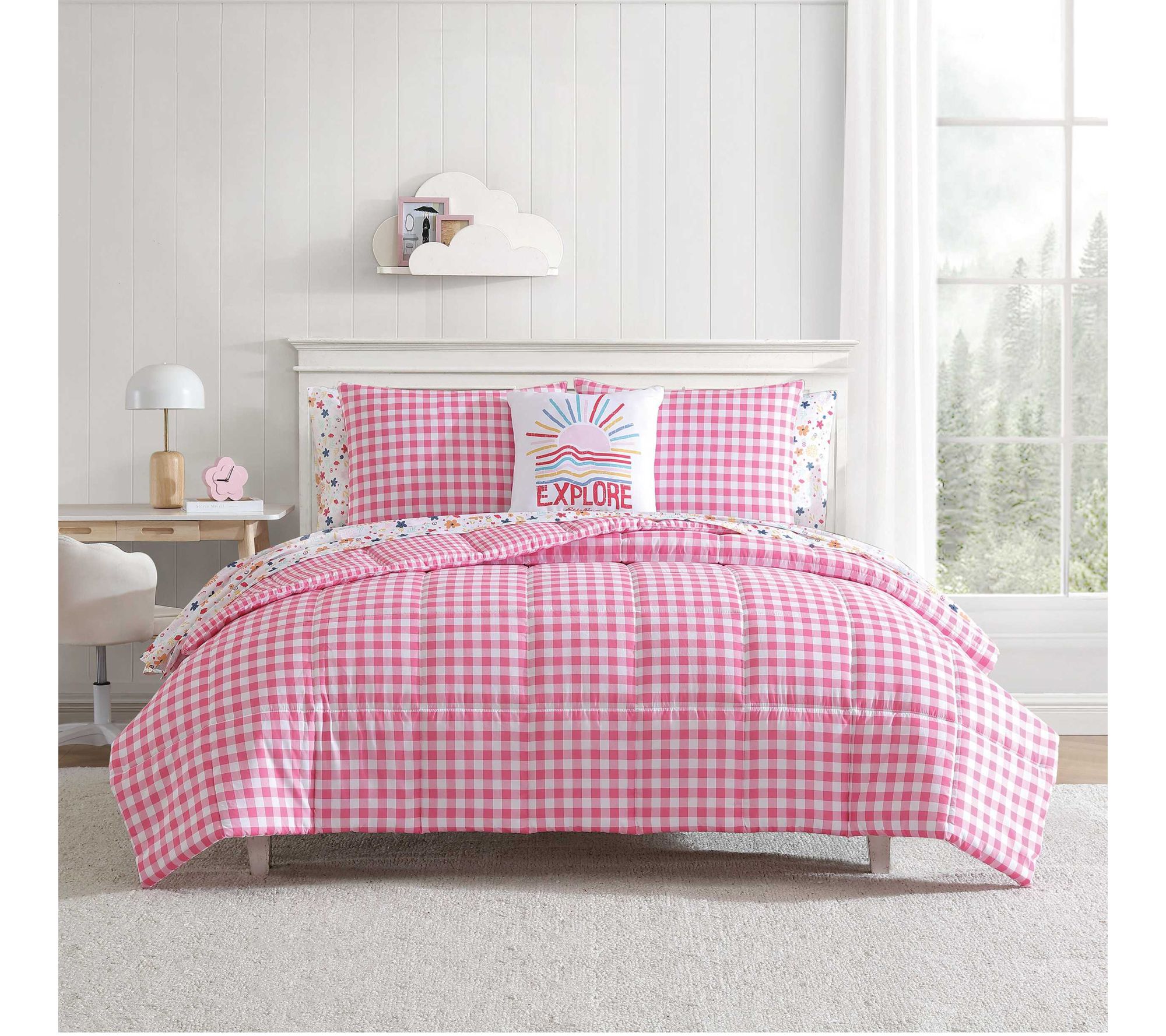 Eddie Bauer Preston Check Pink Full/Queen Comforter Set