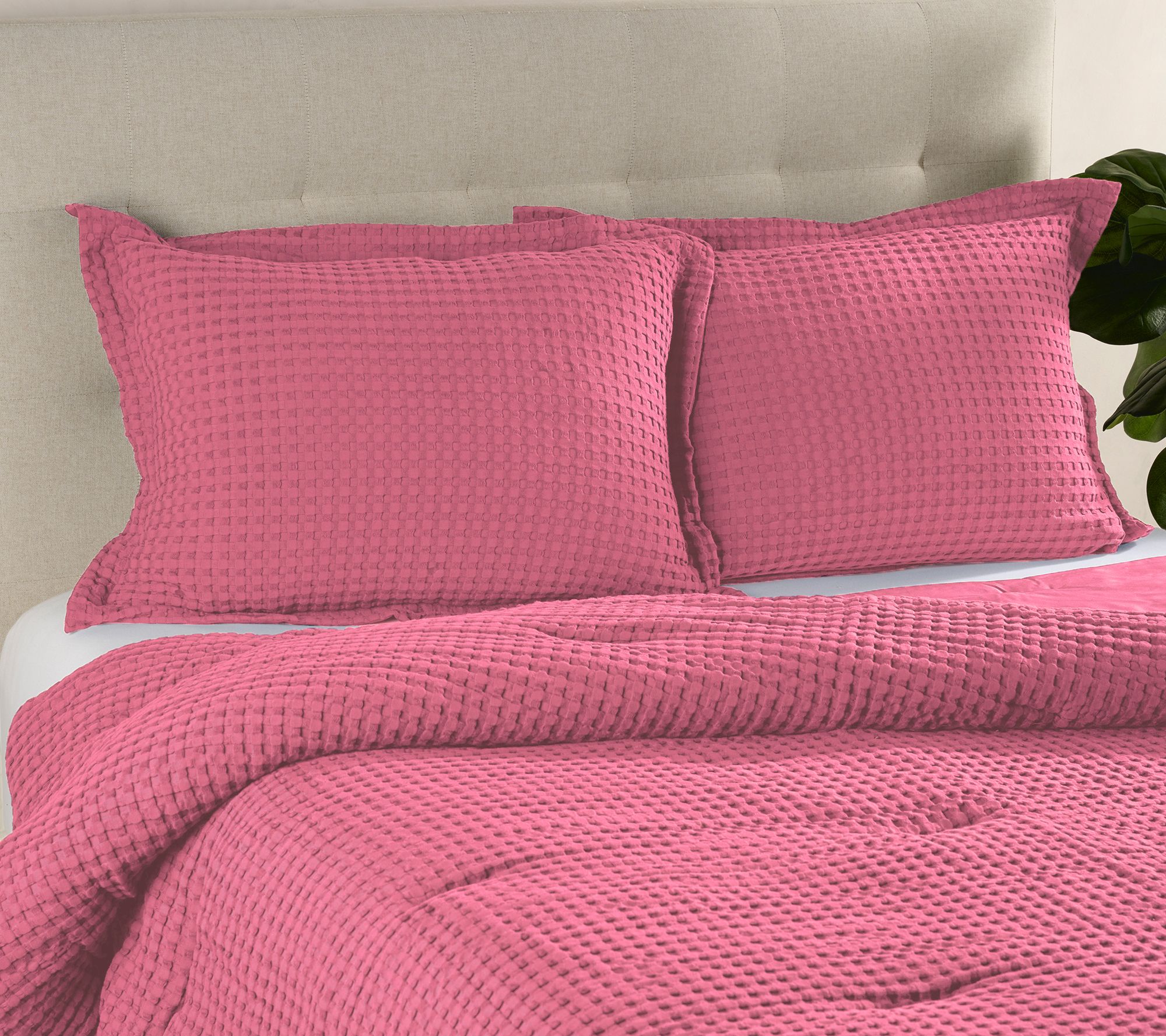 100% Cotton Full Waffle Comforter & Sham Set by Kim Gravel