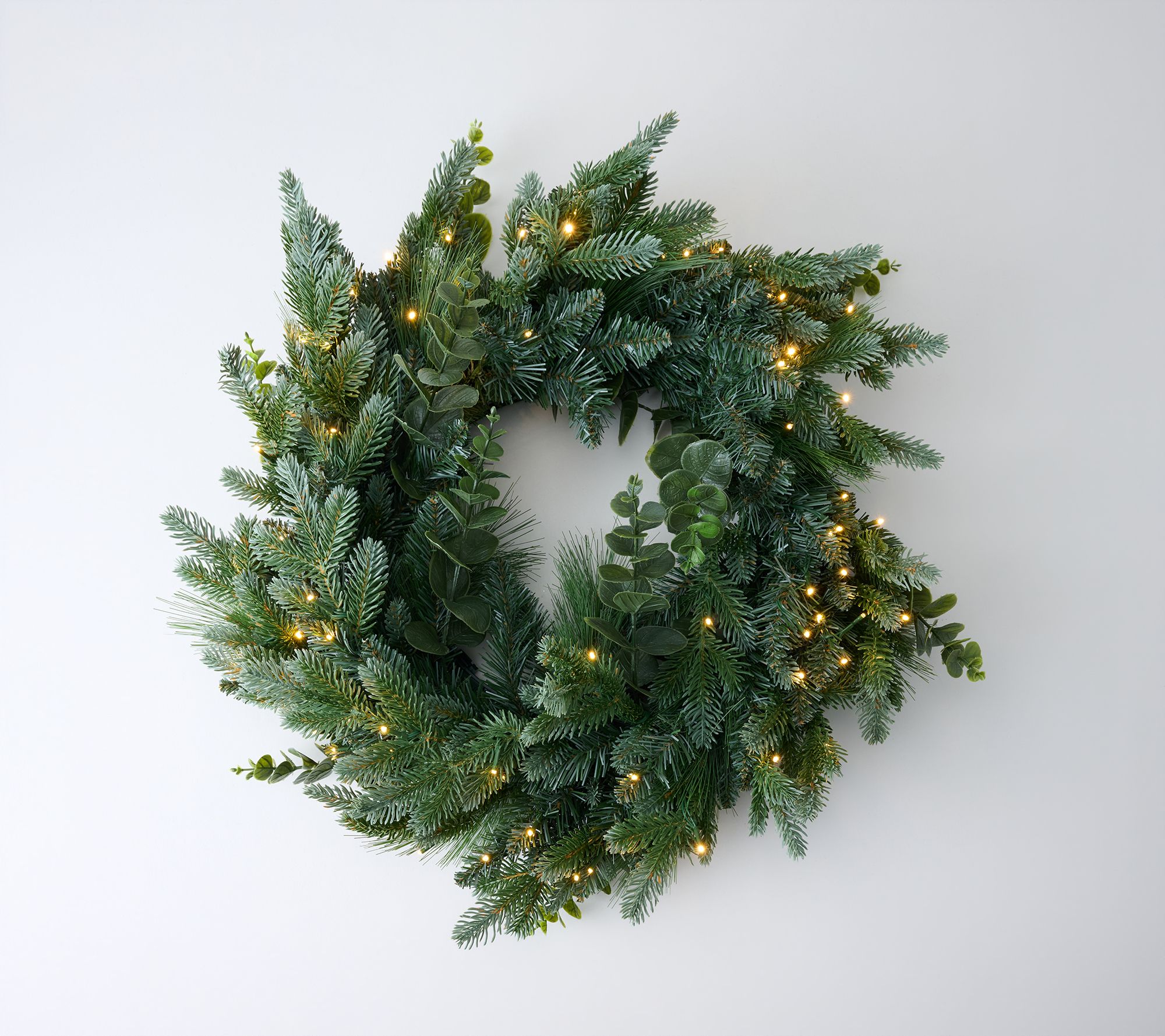 26" Mixed Tip Wreath with Color Flip LEDs by Mally Roncal