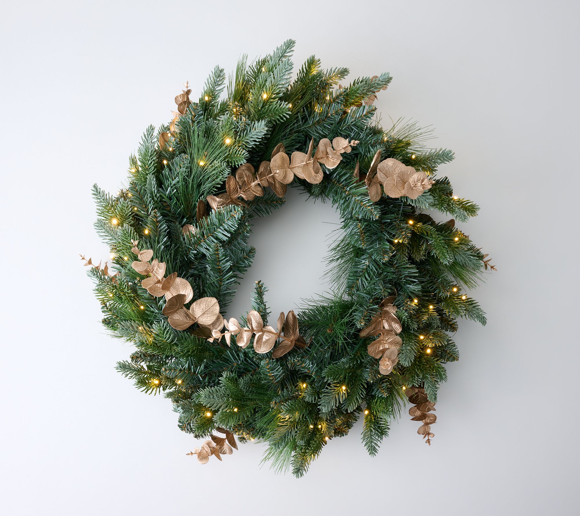 26" Mixed Tip Wreath with Color Flip LEDs by Mally Roncal