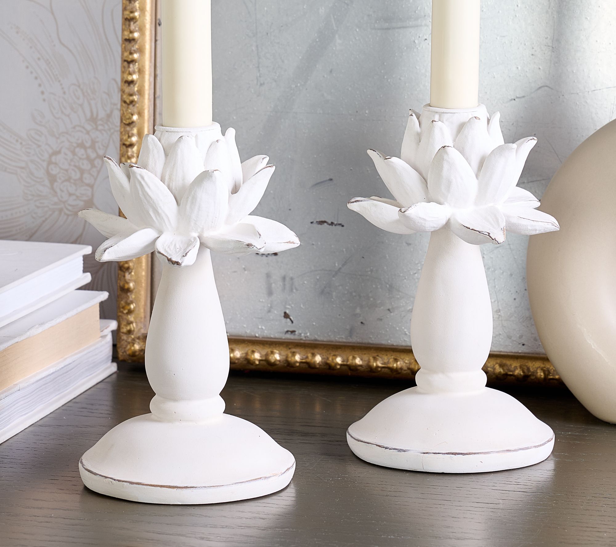 "As Is" Set of 2 Artichoke Taper Holders by Valerie