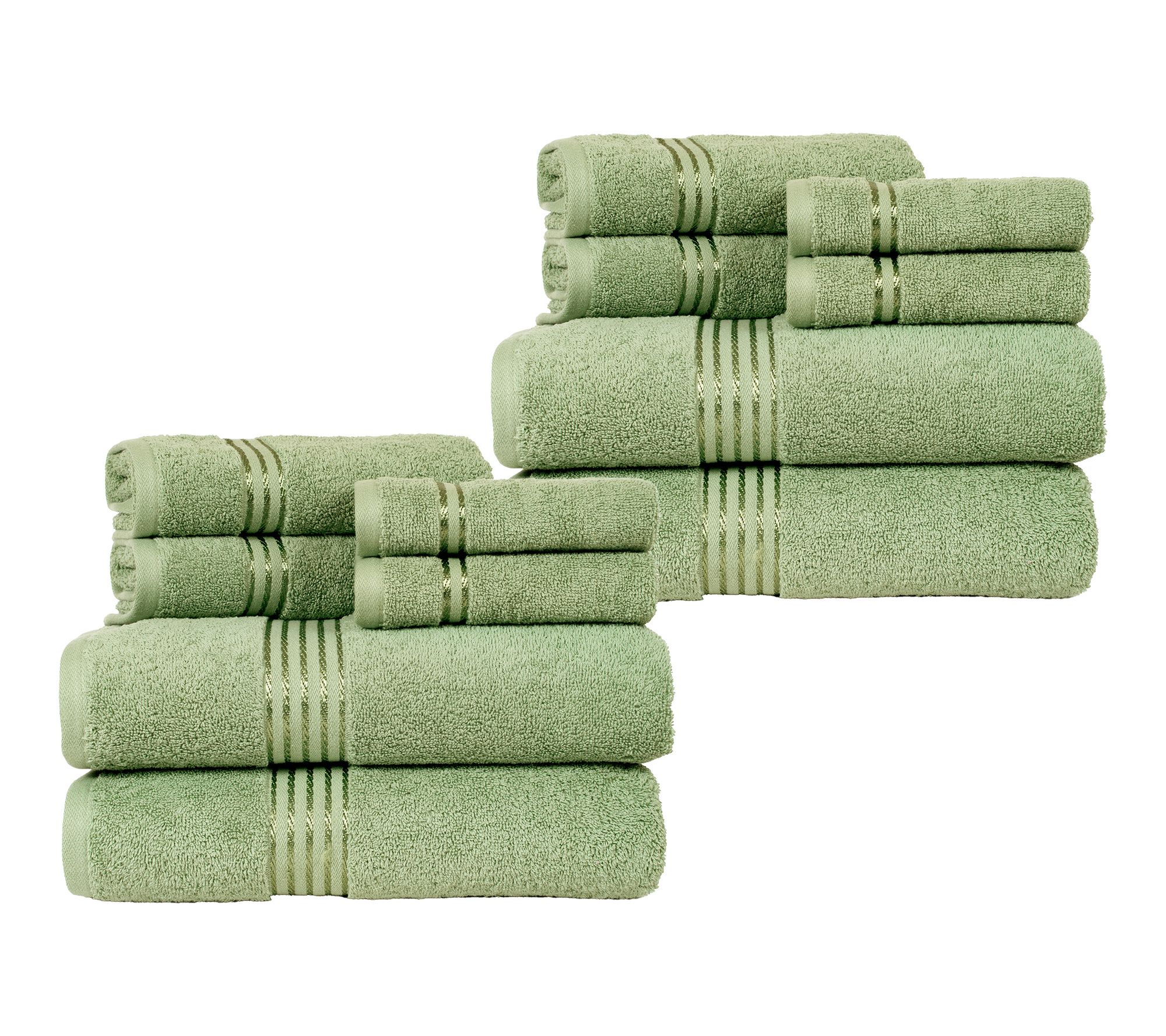 Lavish Home 12 Piece 100% Cotton Bathroom Towels Set