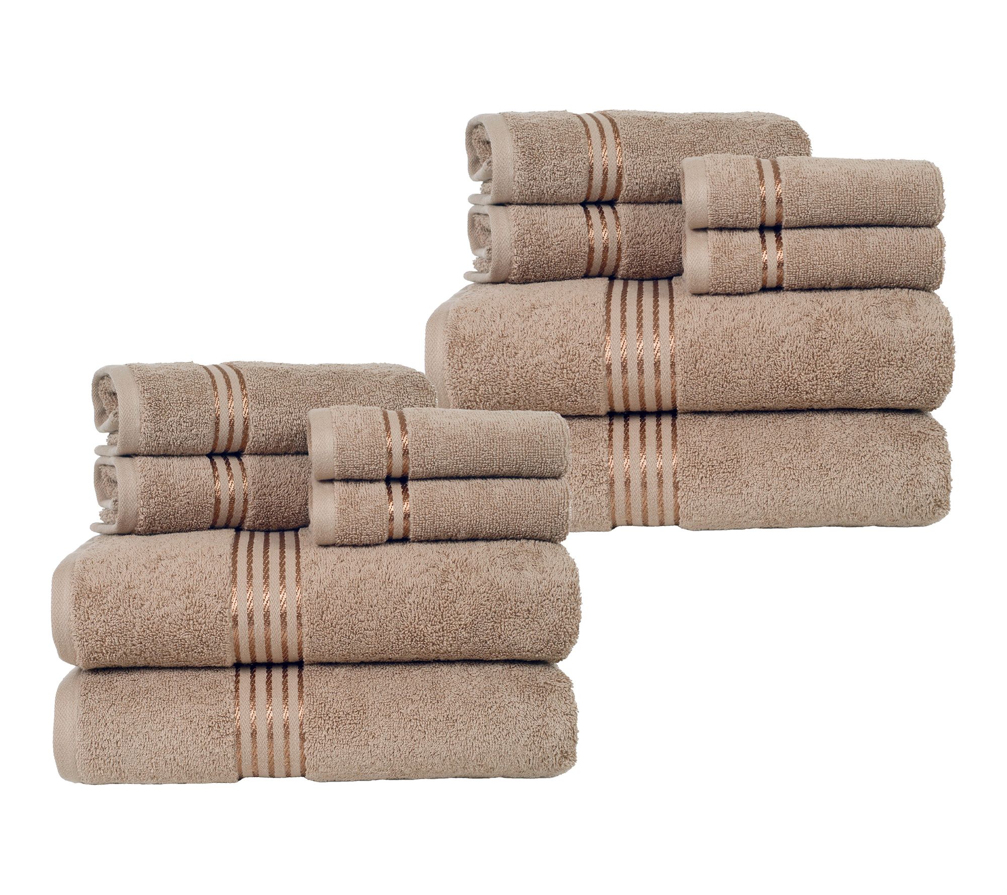 Lavish Home 12 Piece 100% Cotton Bathroom Towels Set