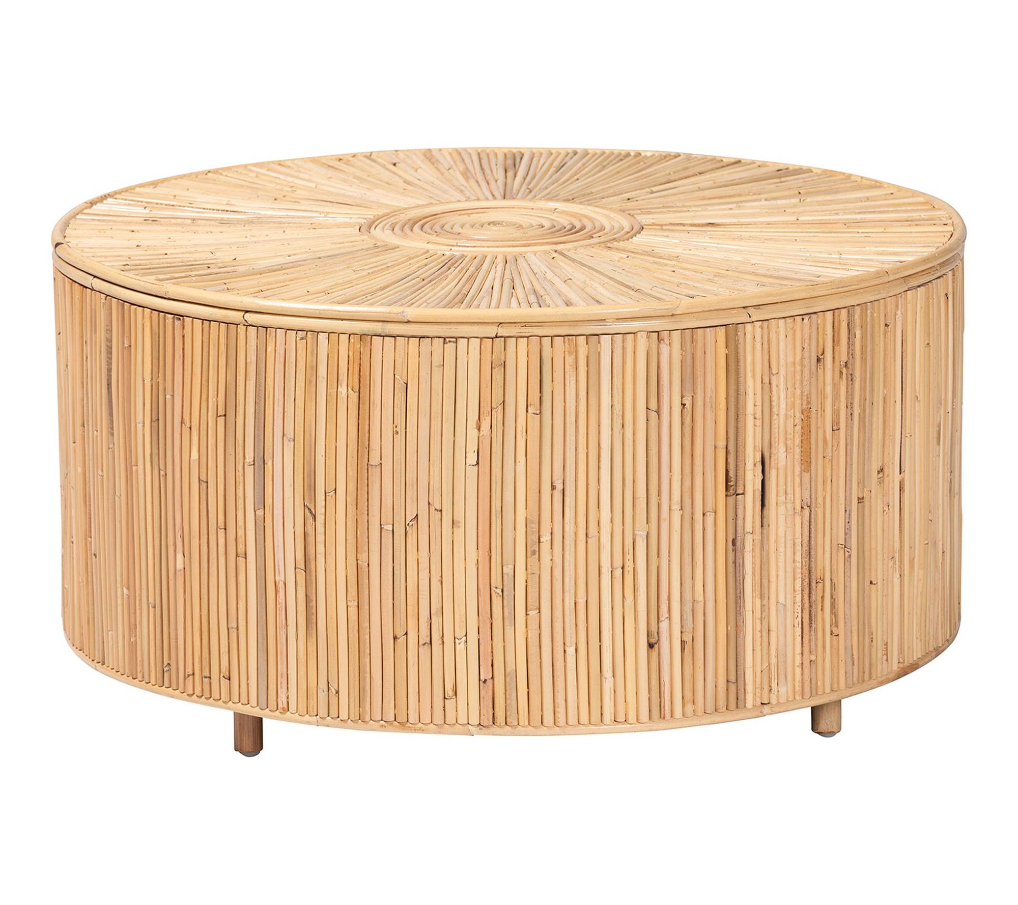 bali & pari Miami Light Honey Rattan Coffee Table