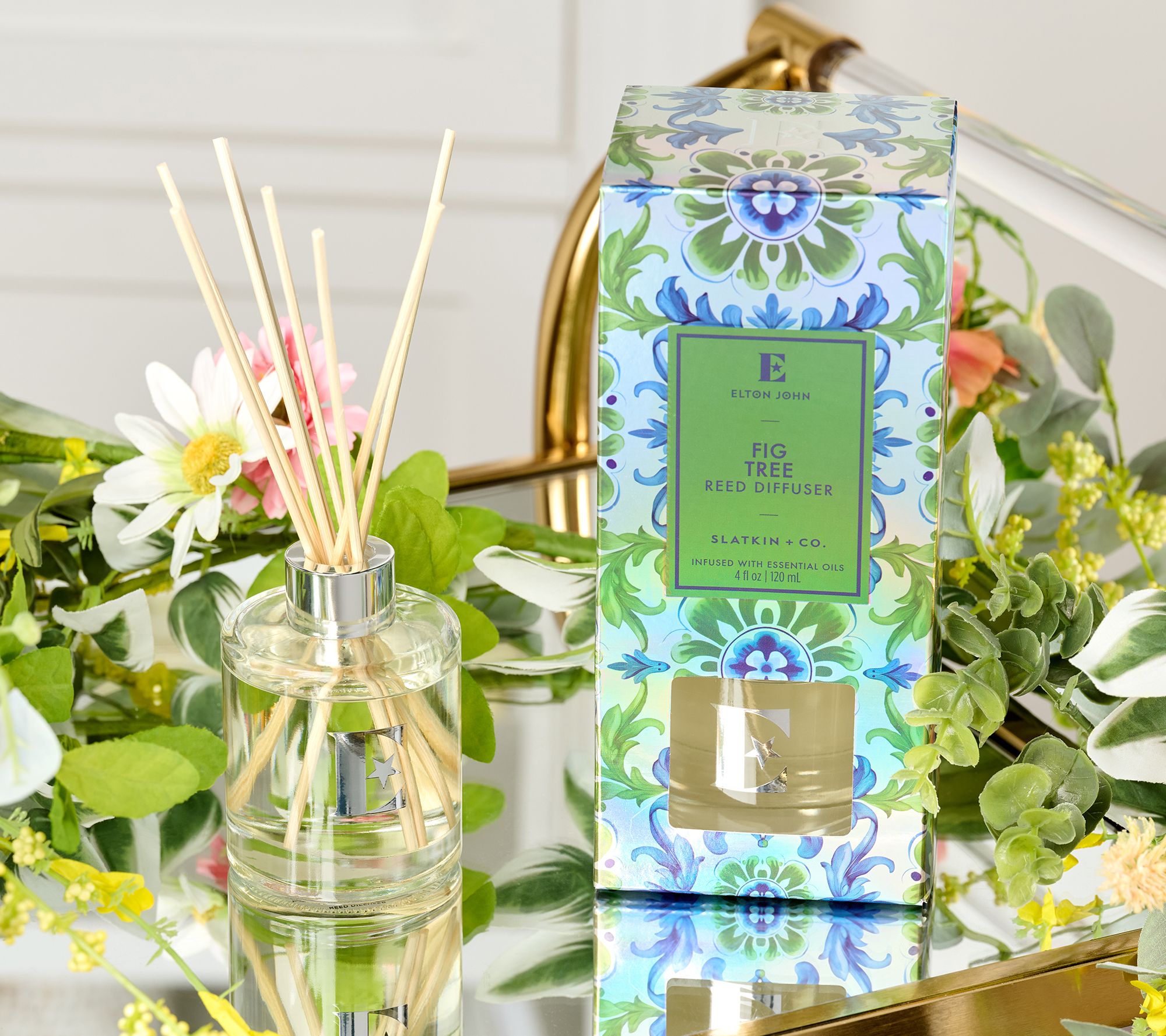 "As Is" Elton John x Slatkin +Co. S/2 Fig Tree 4oz Reed Diffusers