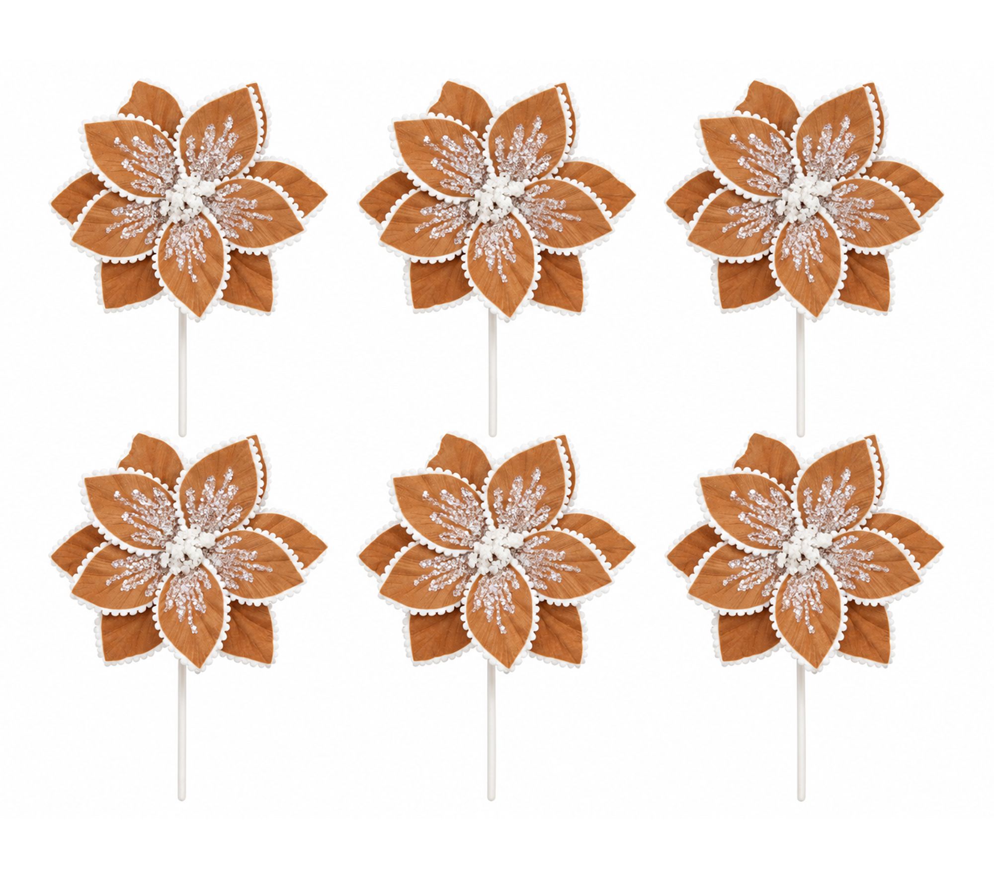 RC Home Decor-6 PCS Gingerbread Poinsettia Christmas Tree