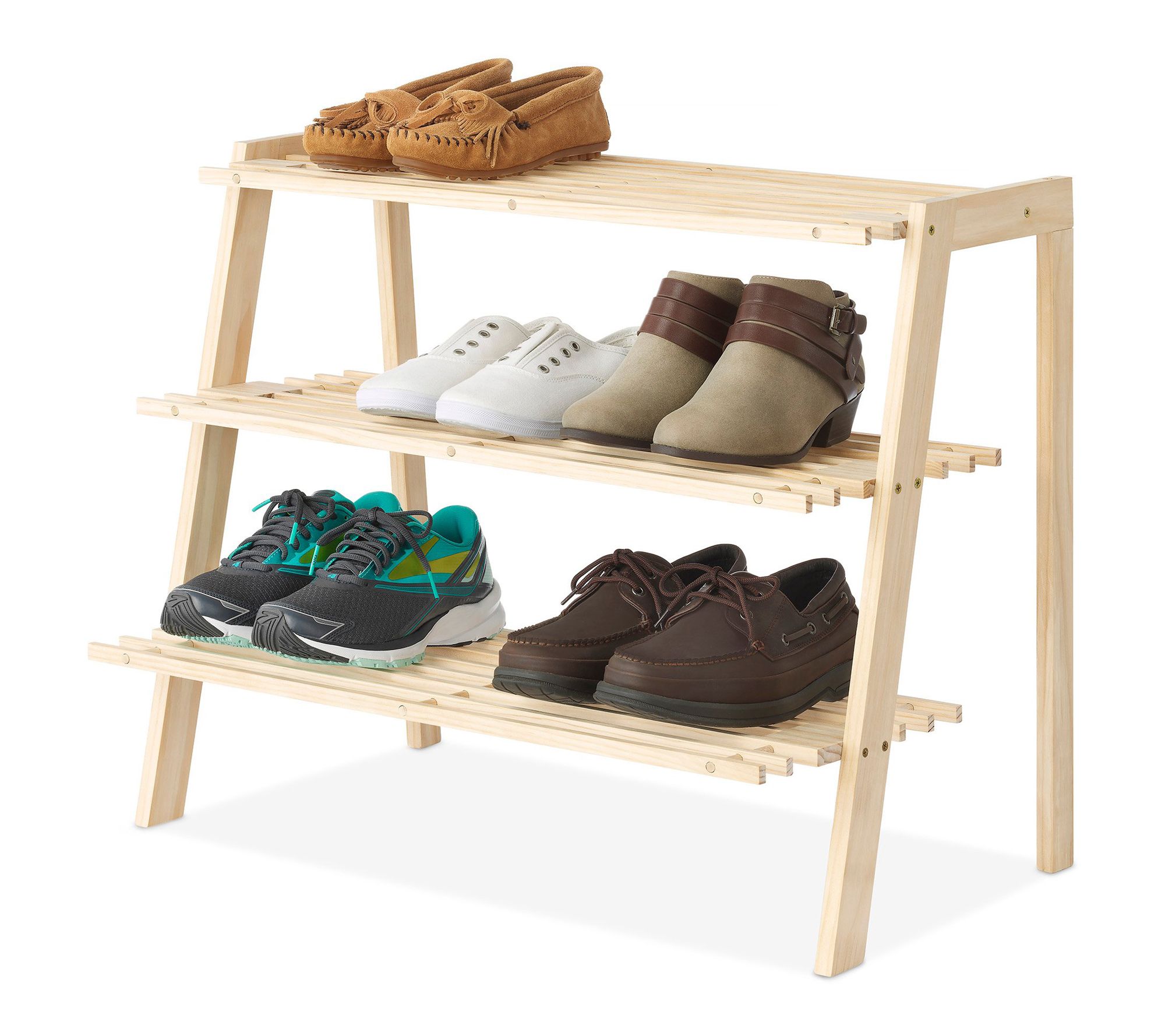 Whitmor 3-Tier Wood Shoe Shelf Rack