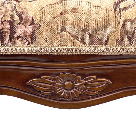 Thomas Pacconi Hand Carved Upholstered Queen Anne Solo Bench - QVC.com