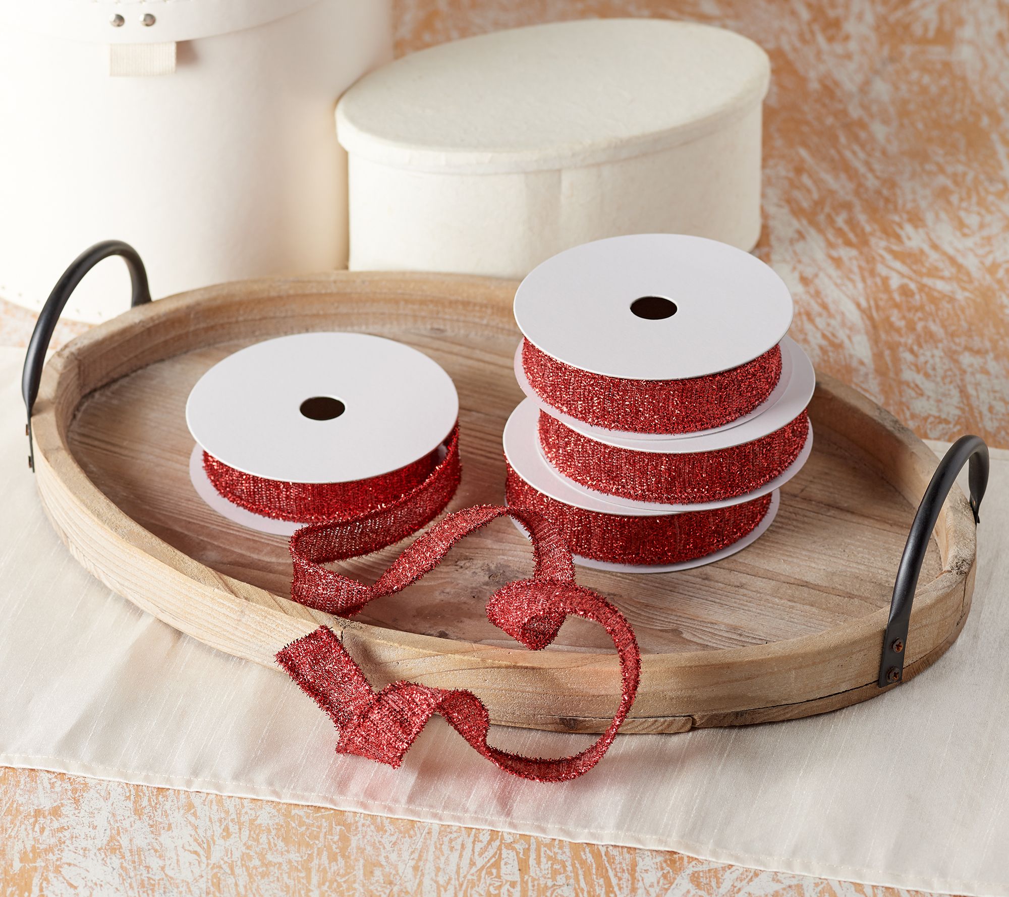 "As Is" Set of (4) 9' Decorative Tinsel Ribbon by Valerie