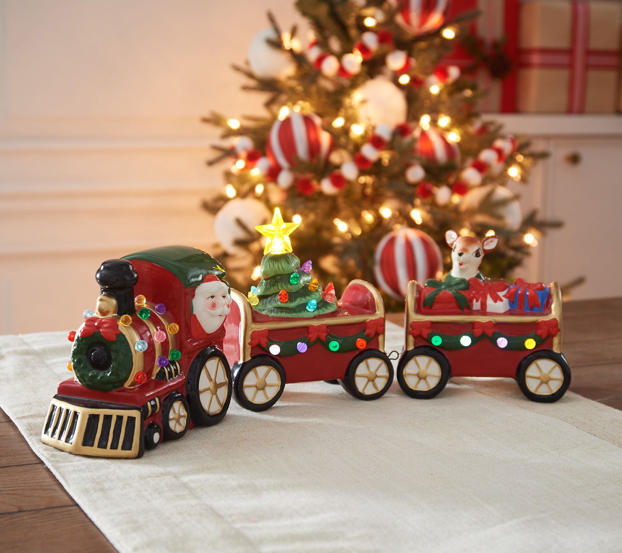 Mr. Christmas 3-pc Nostalgic Ceramic Illuminated Train - QVC.com