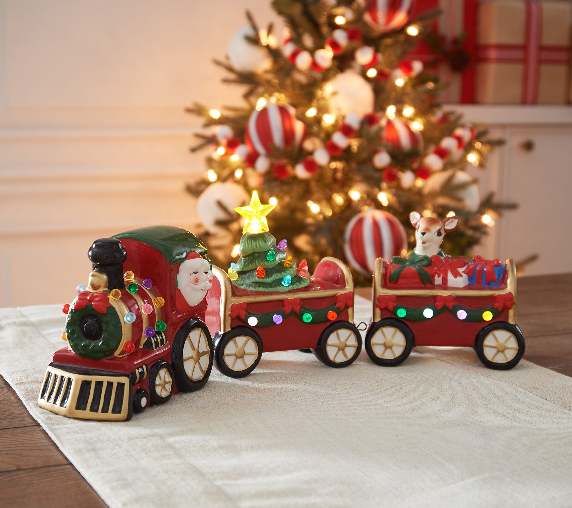 Download Mr Christmas 3 Pc Nostalgic Ceramic Illuminated Train Qvc Com