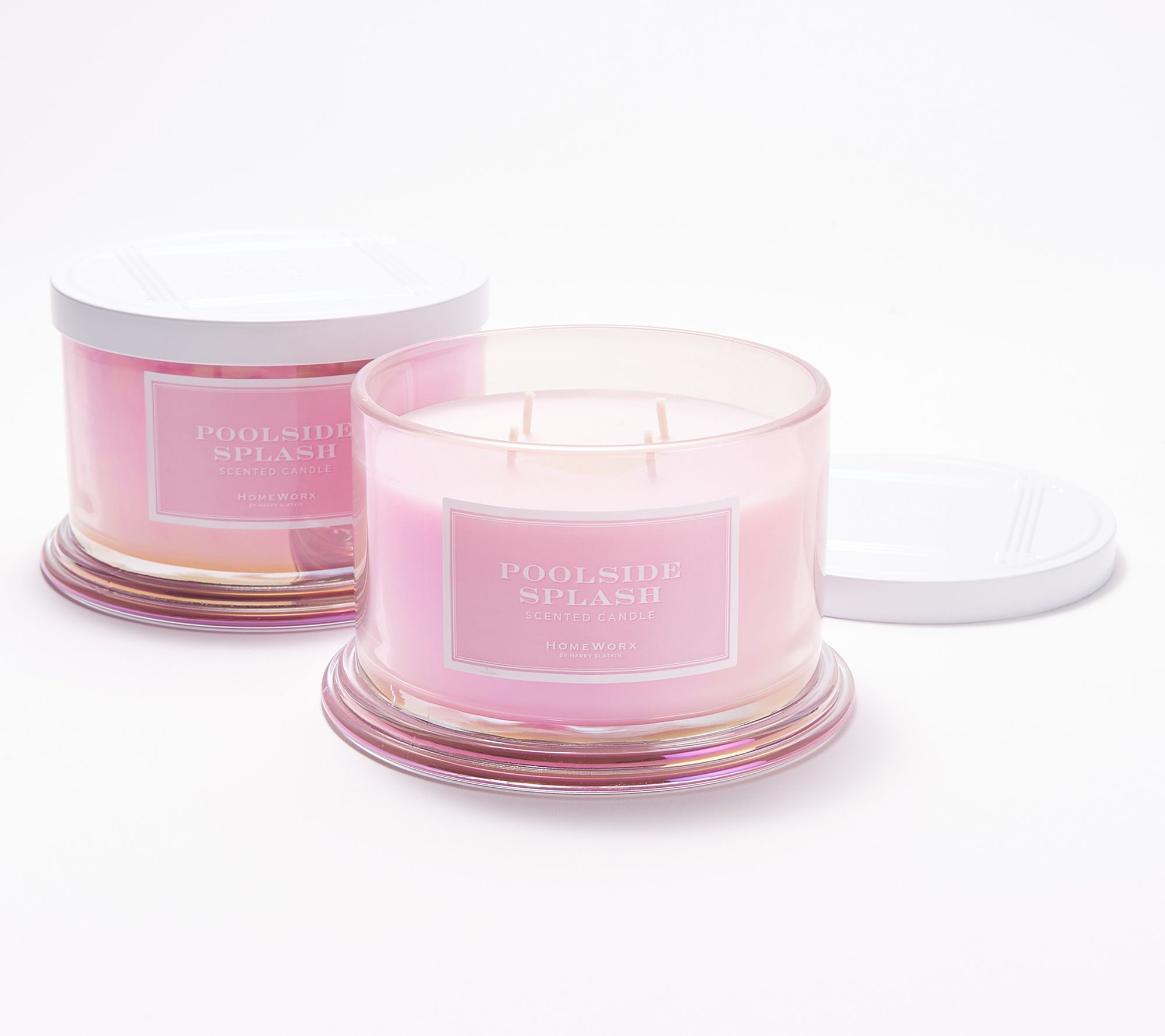 "As Is" HomeWorx by Harry Slatkin S/2 Poolside Splash Candles